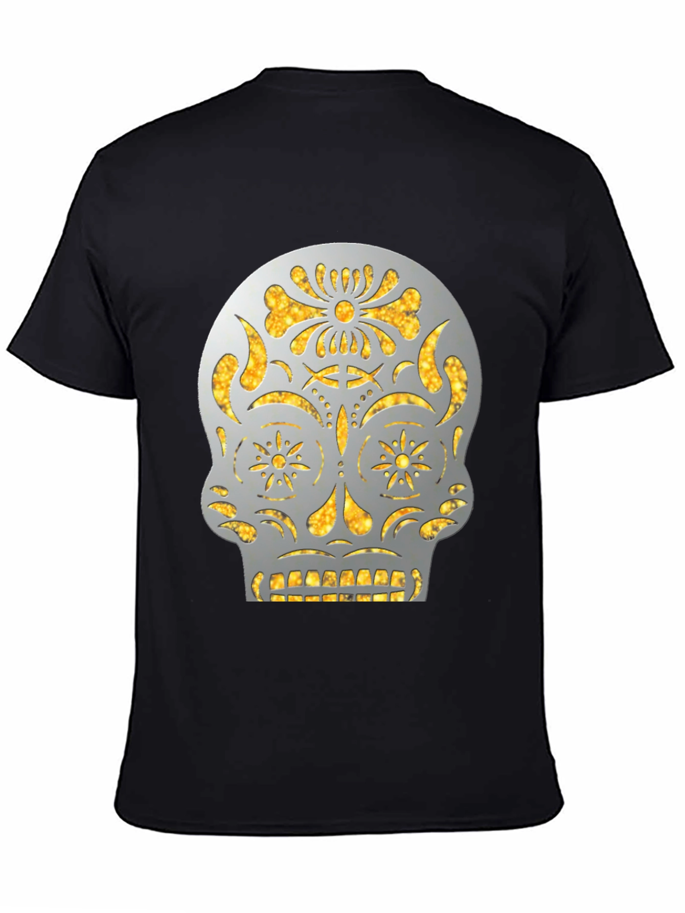 Sugar Skull Graphic Tee - Black Cotton Casual Shirt