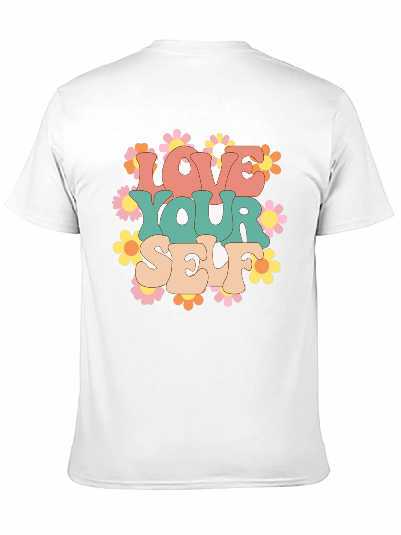 Love Yourself Graphic Tee - Retro Floral Design