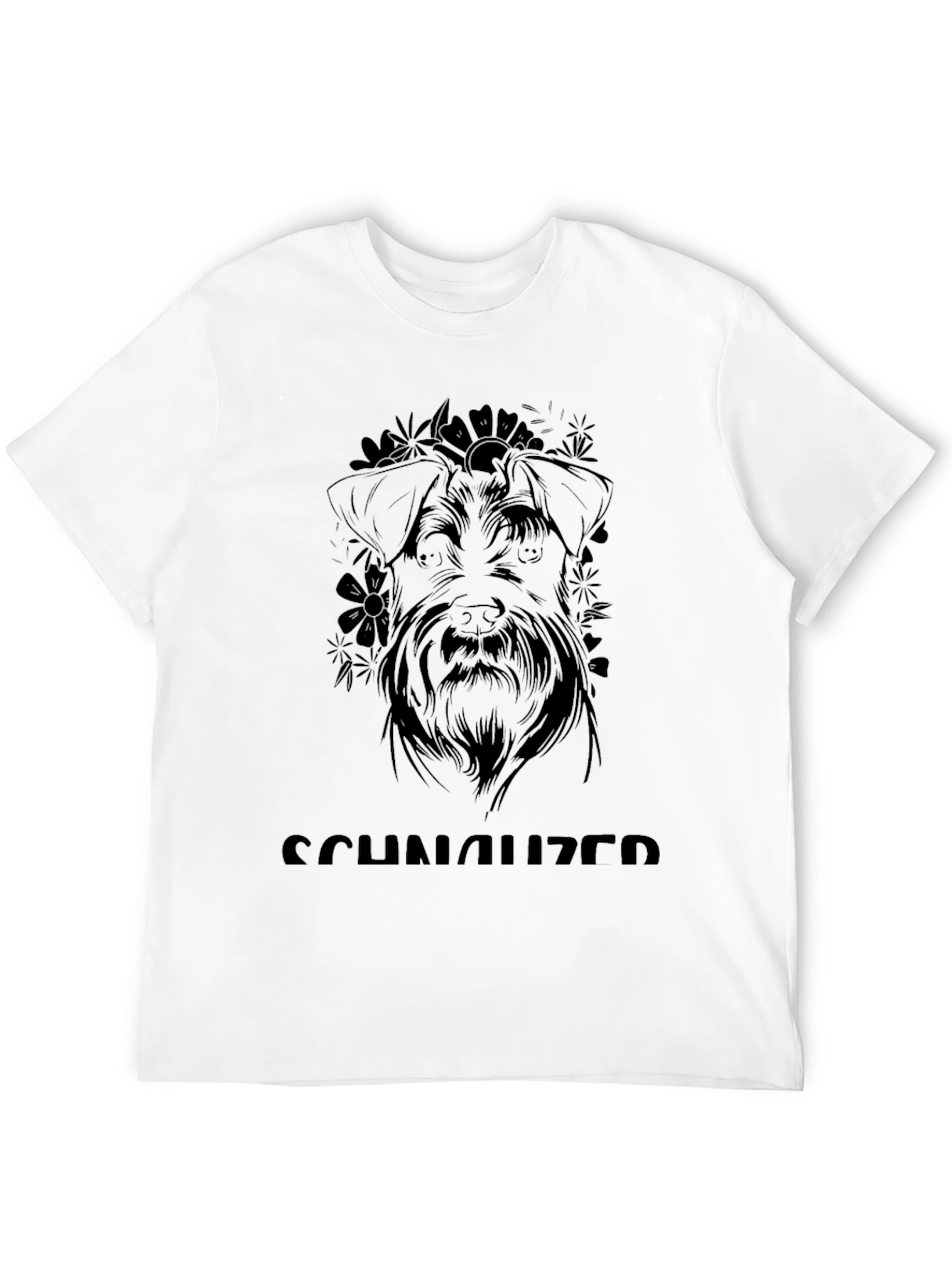 Schnauzer Dog Graphic Tee - Black Cotton Casual T-Shirt