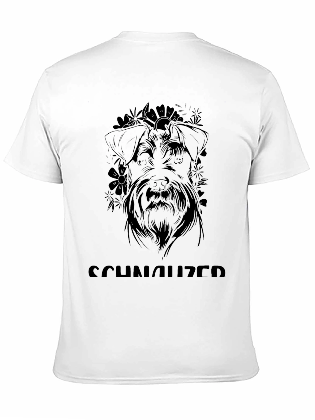 Schnauzer Dog Graphic Tee - Black Cotton Casual T-Shirt