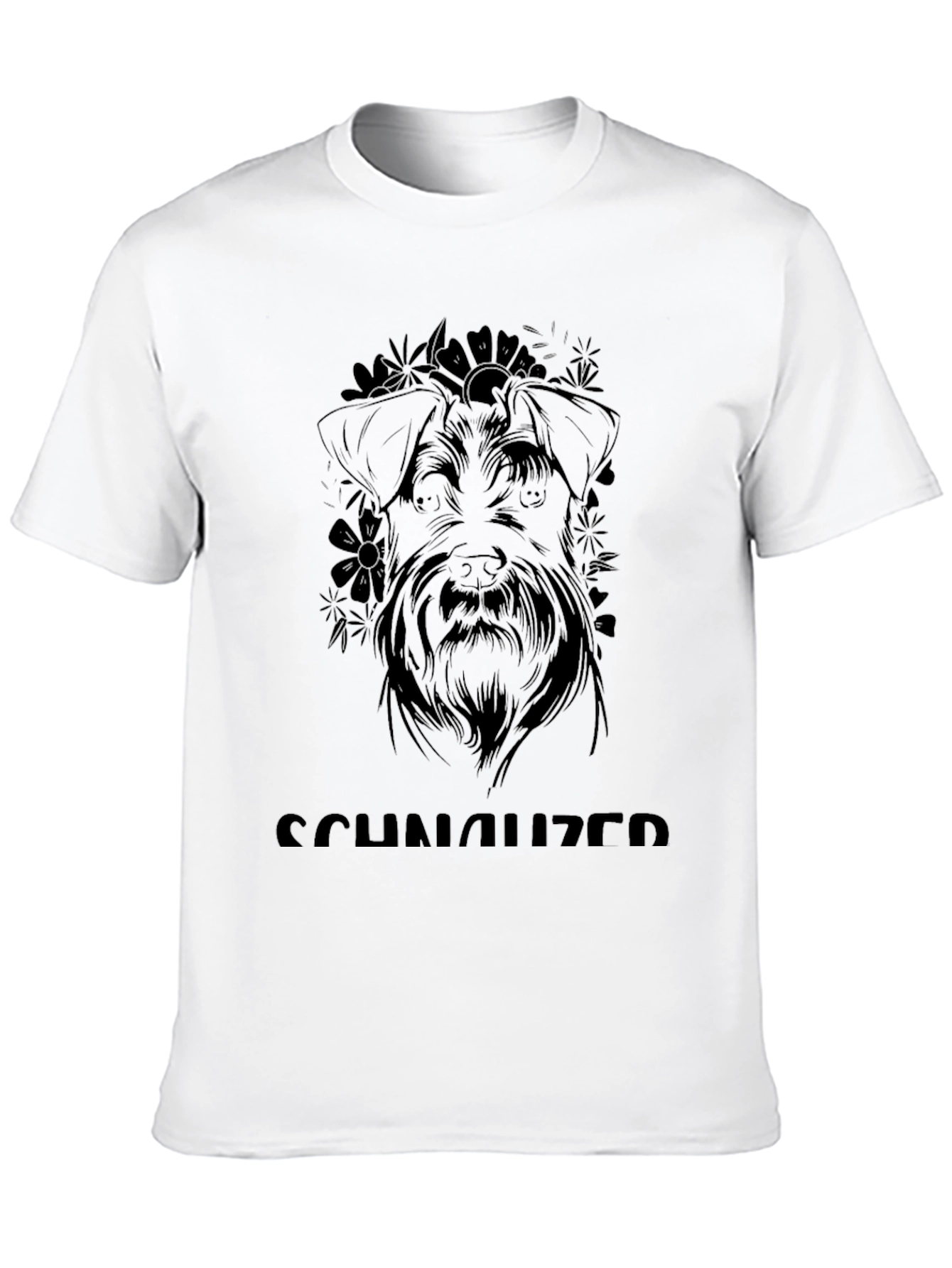 Schnauzer Dog Graphic Tee - Black Cotton Casual T-Shirt