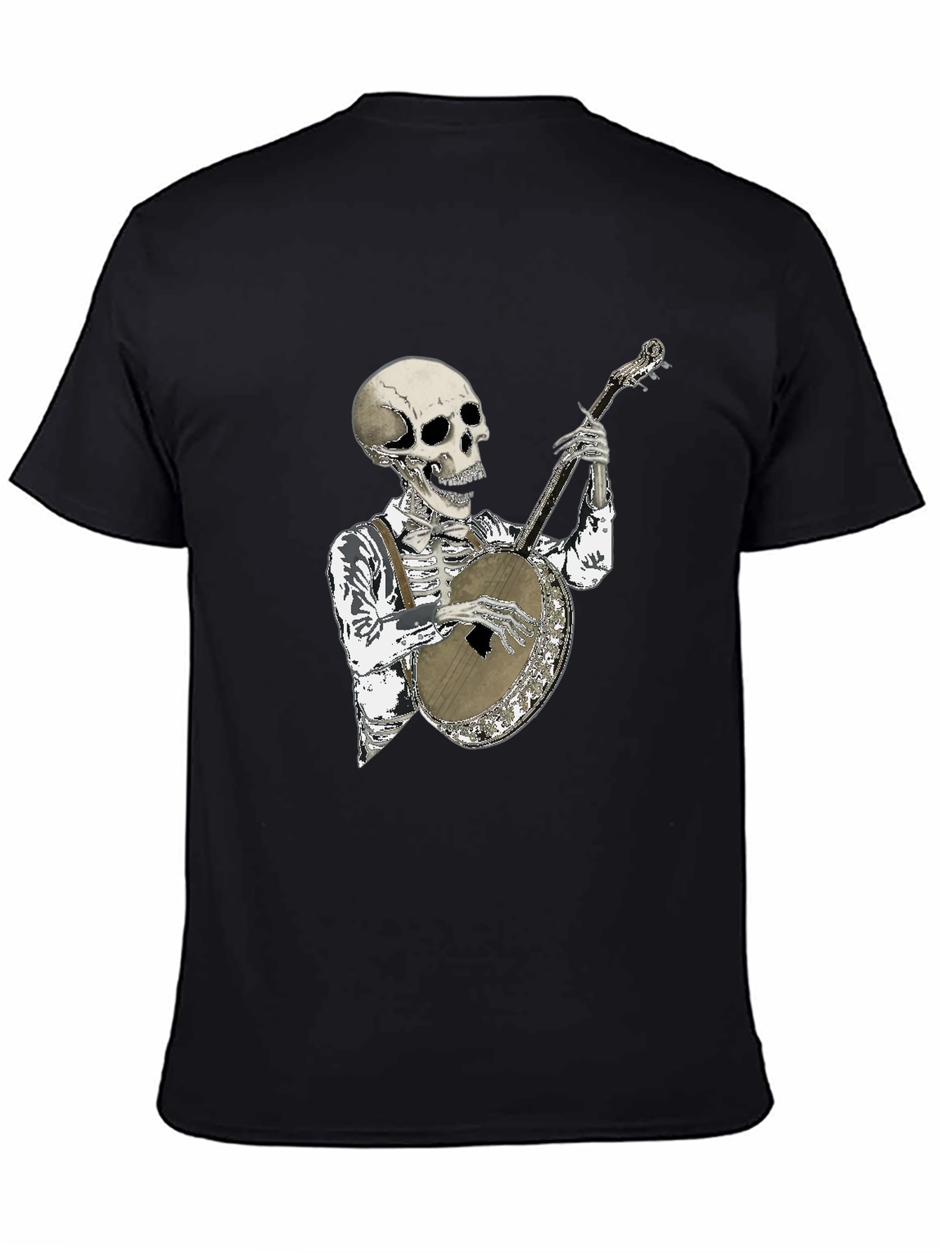 Skeleton Banjo Player Graphic T-Shirt