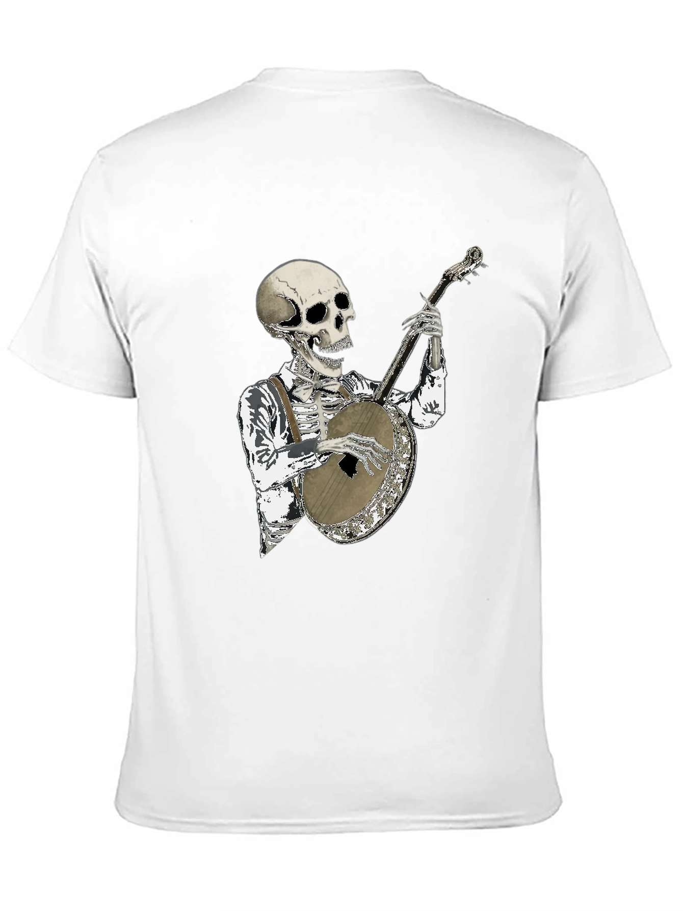Skeleton Banjo Player Graphic T-Shirt