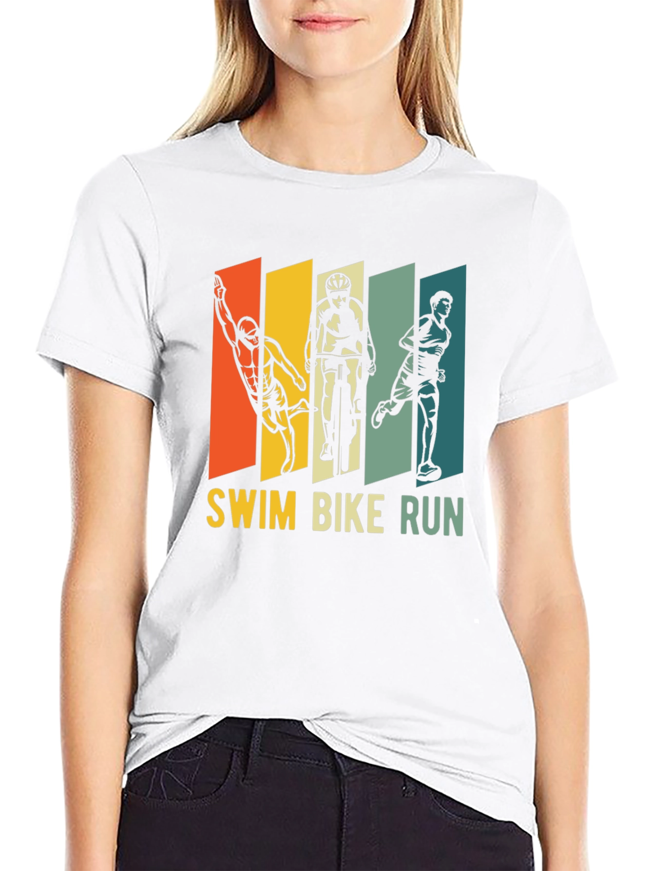 Triathlon T-Shirt: Swim Bike Run - Sporty Design