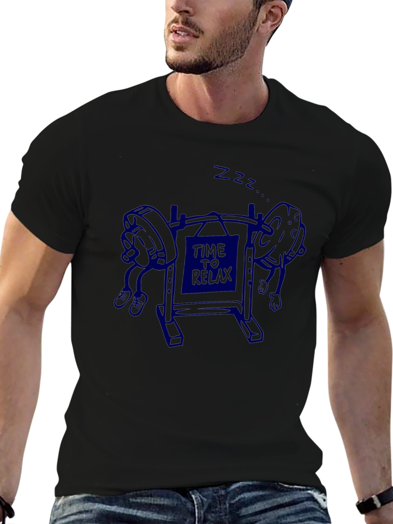 Time to Relax Graphic T-Shirt - Black