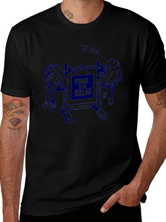 Time to Relax Graphic T-Shirt - Black