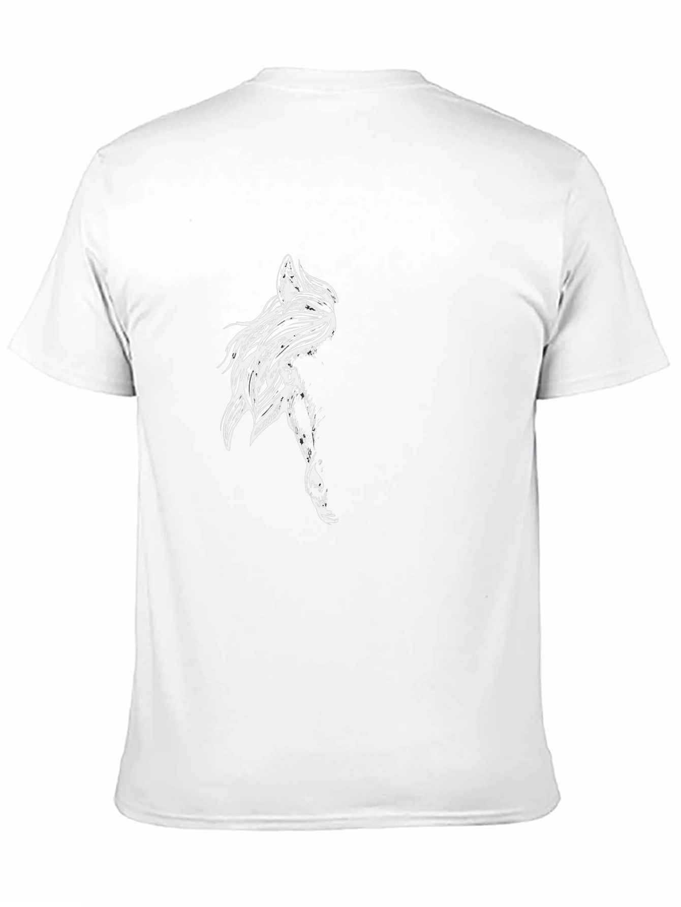 Mens Black Graphic Tee - Abstract Art