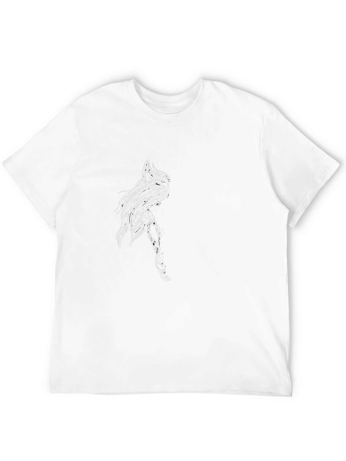 Mens Black Graphic Tee - Abstract Art