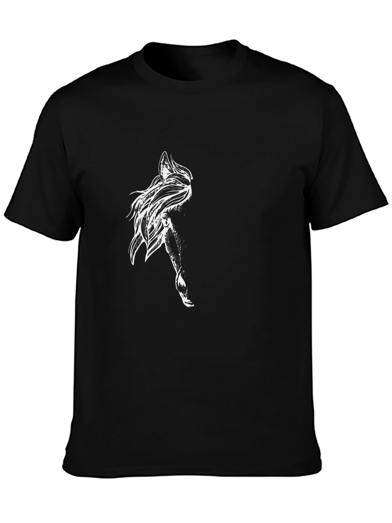 Mens Black Graphic Tee - Abstract Art