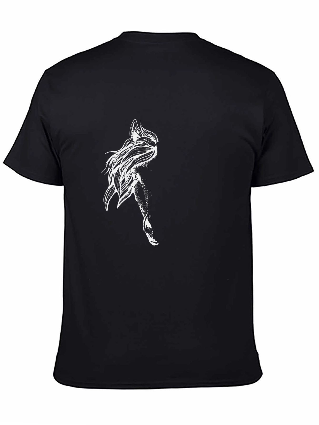 Mens Black Graphic Tee - Abstract Art