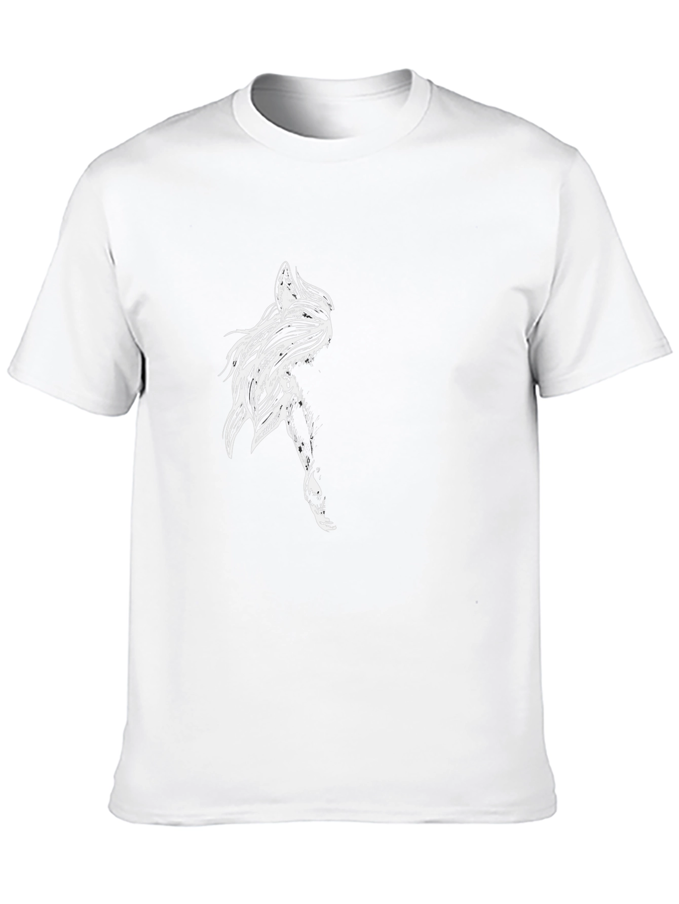 Mens Black Graphic Tee - Abstract Art