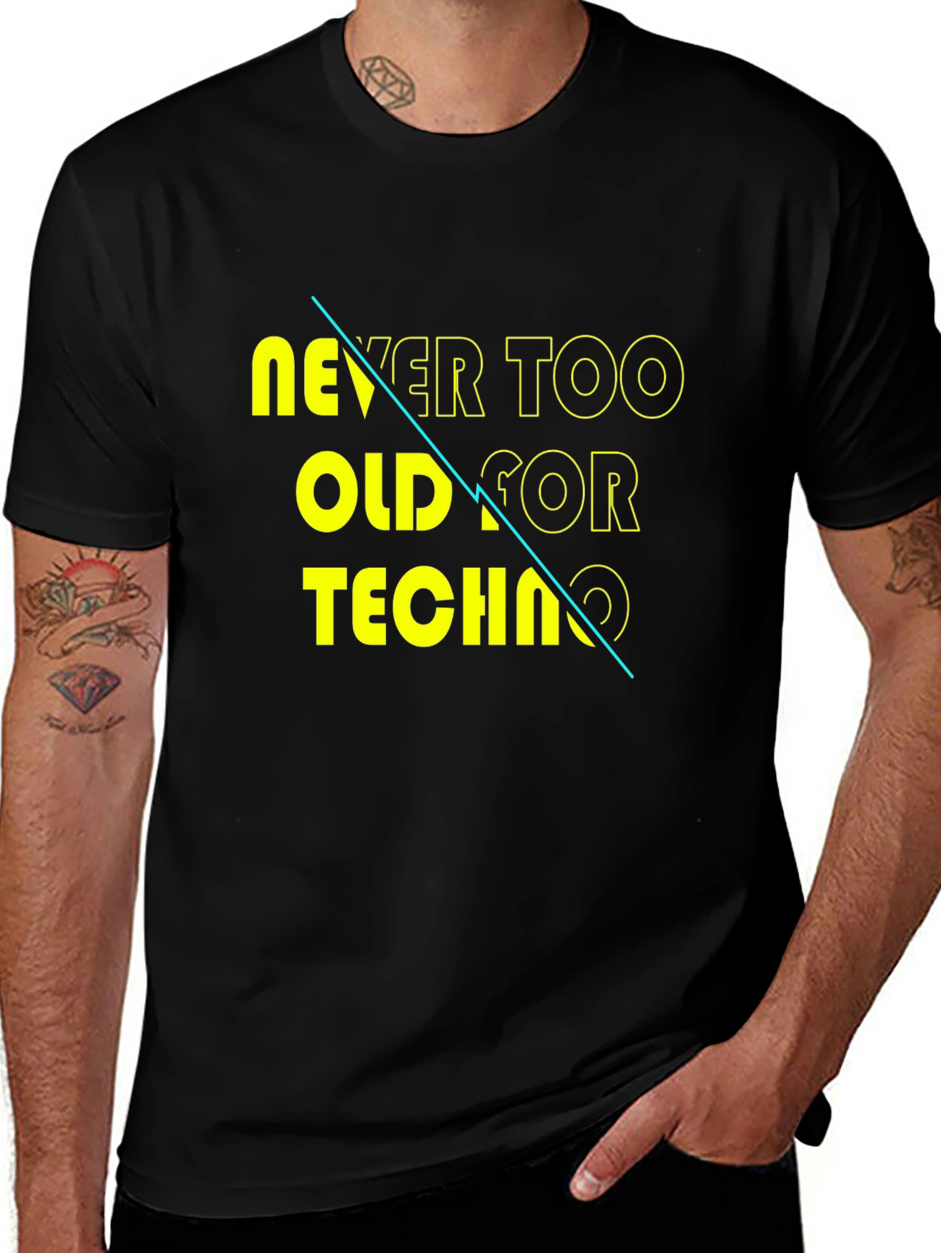 Never Too Old for Techno Graphic Tee