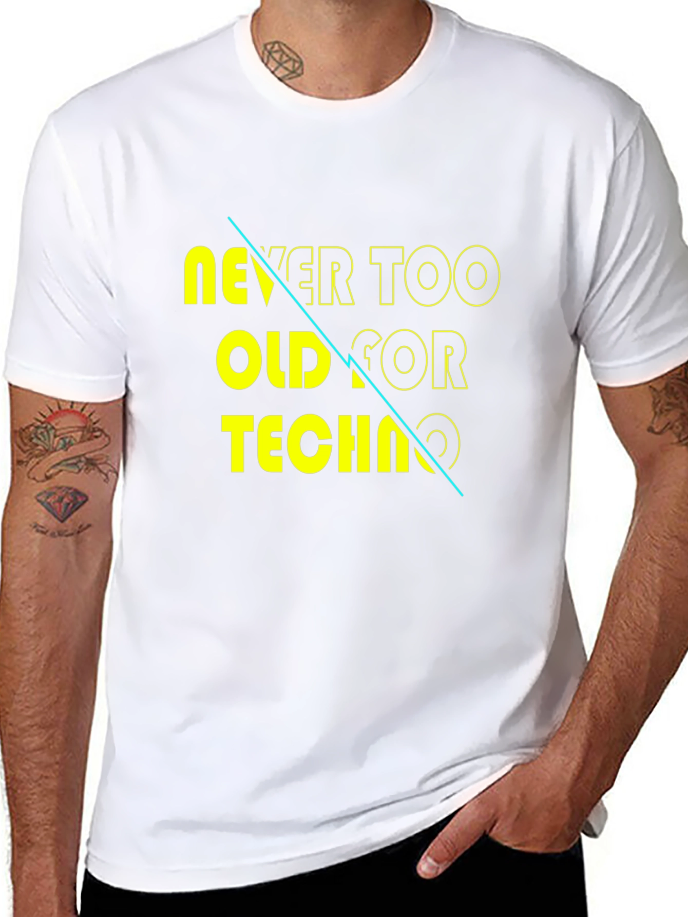 Never Too Old for Techno Graphic Tee