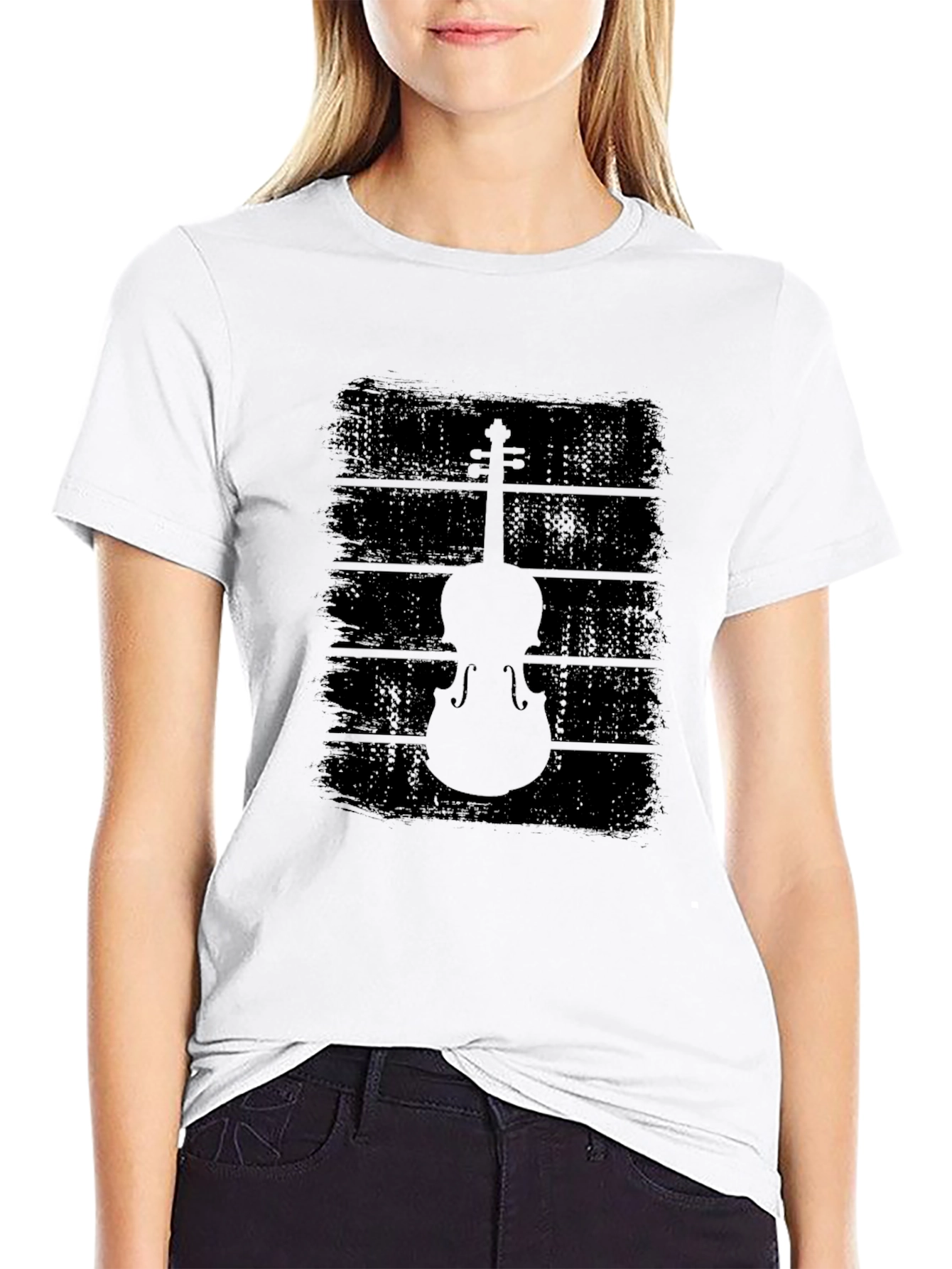 Violin Graphic Black T-Shirt - Musical Style