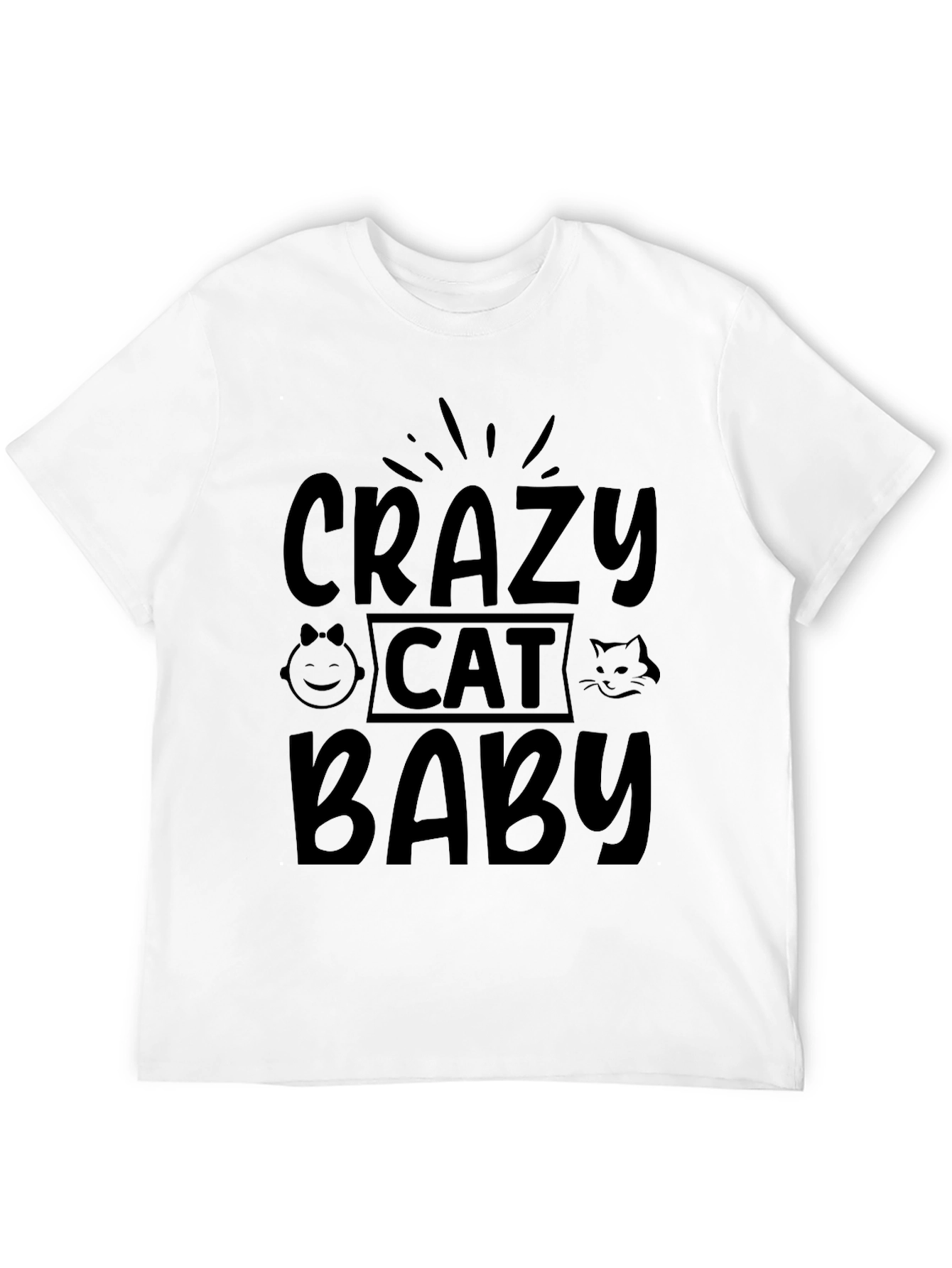Crazy Cat Baby T-Shirt - Black