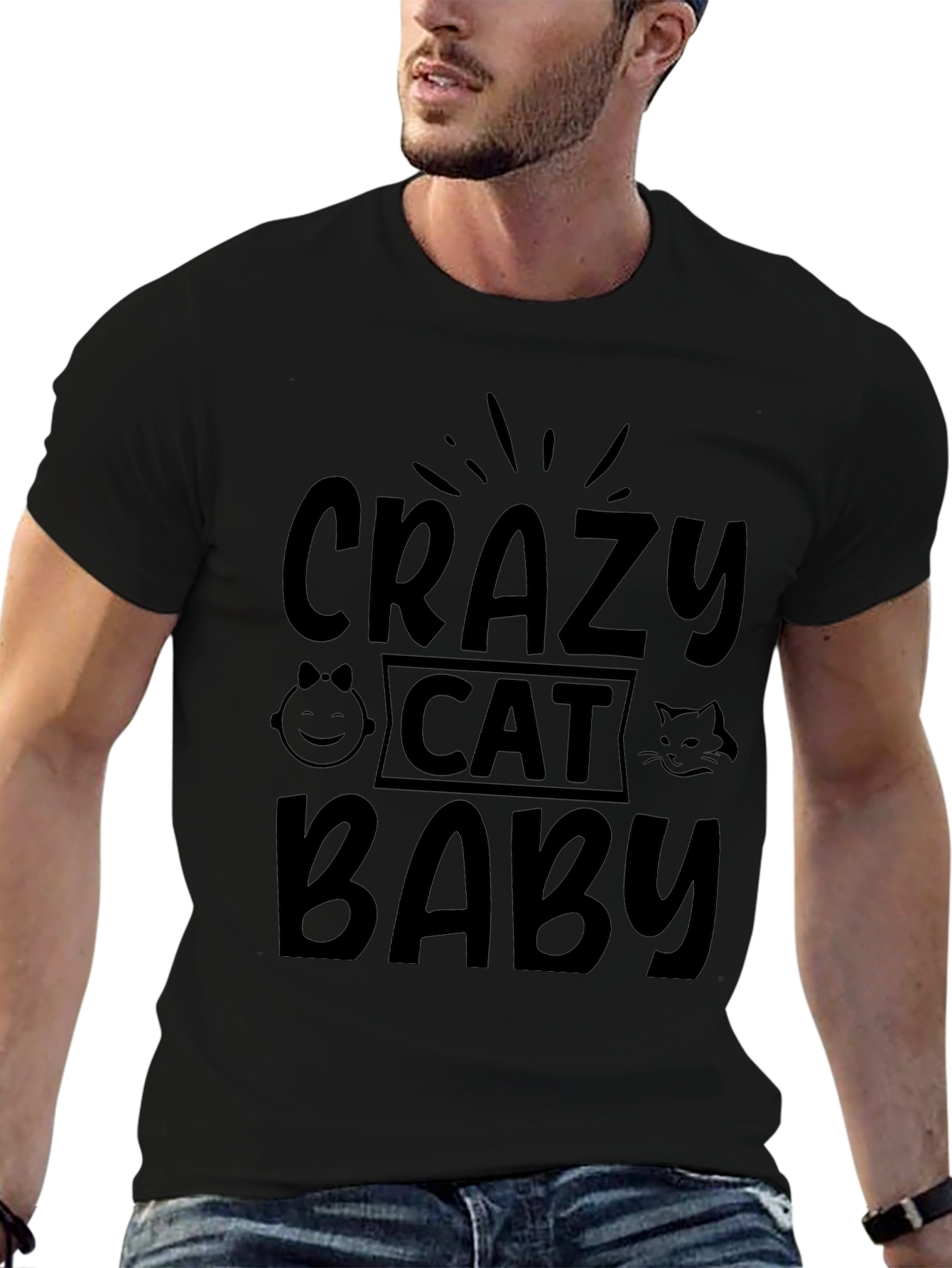 Crazy Cat Baby T-Shirt - Black