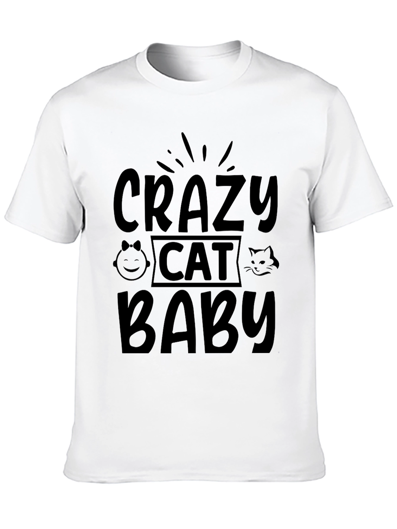 Crazy Cat Baby T-Shirt - Black