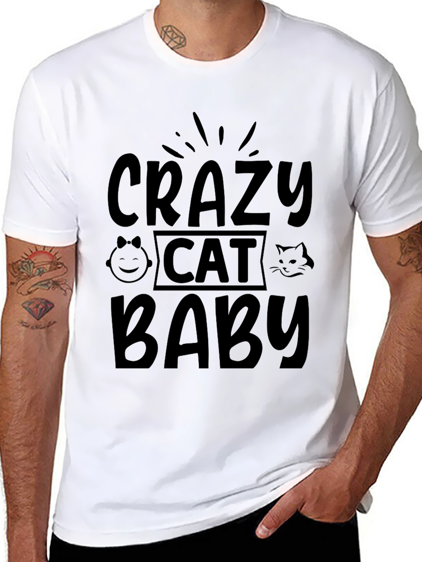 Crazy Cat Baby T-Shirt - Black