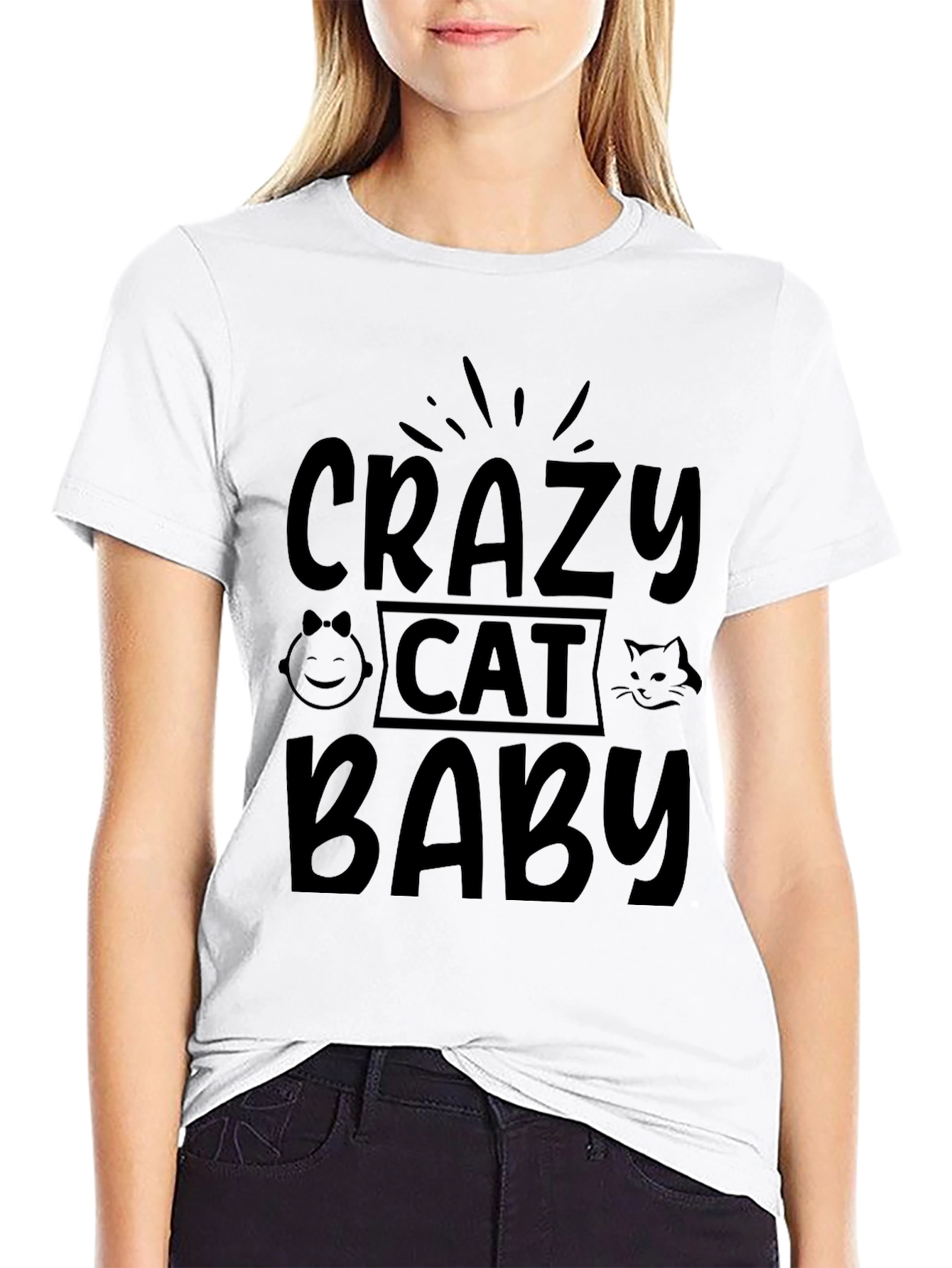 Crazy Cat Baby T-Shirt - Black