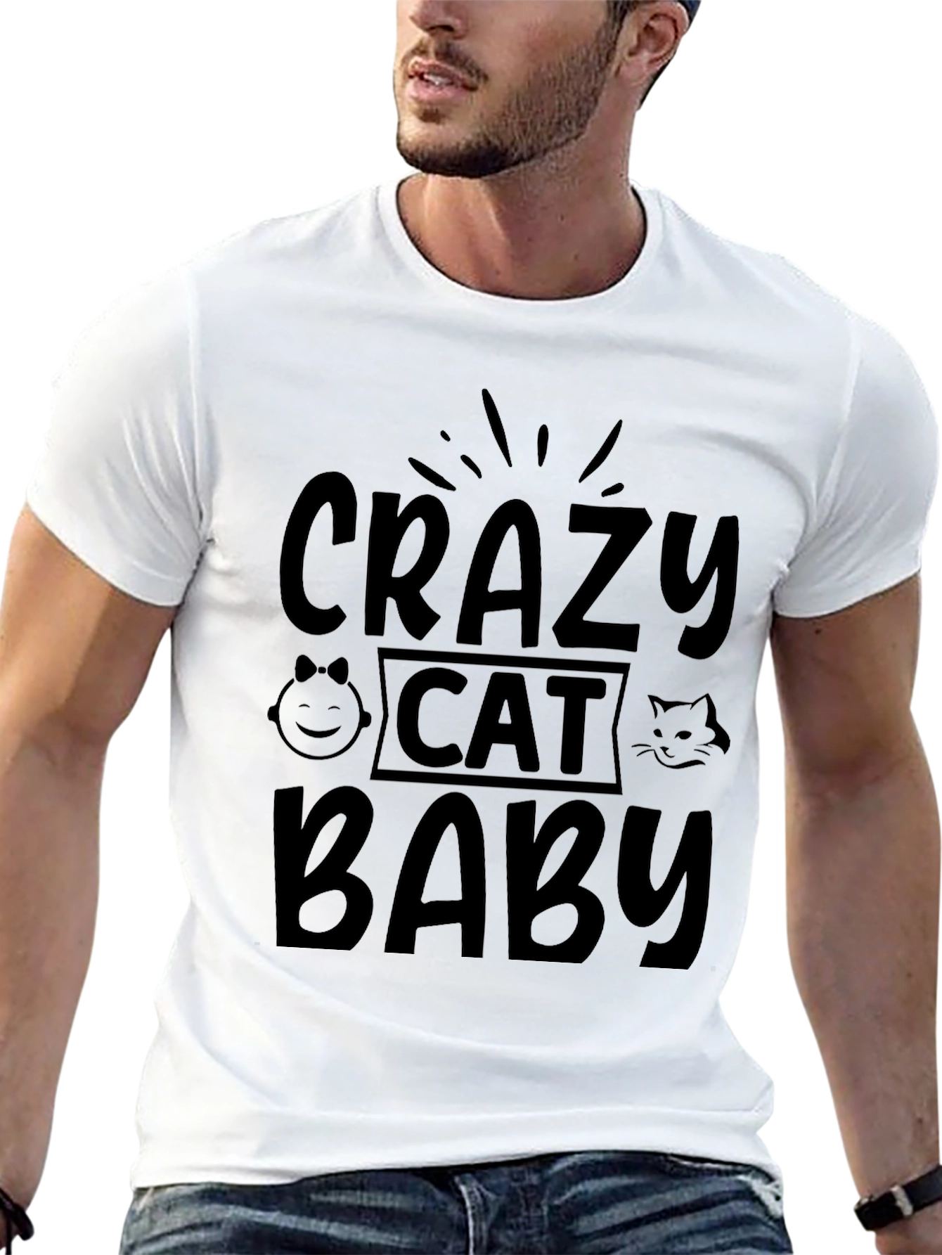 Crazy Cat Baby T-Shirt - Black