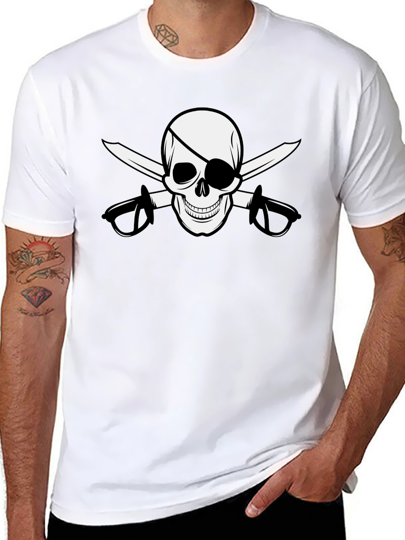 Pirate Skull & Swords Graphic T-Shirt