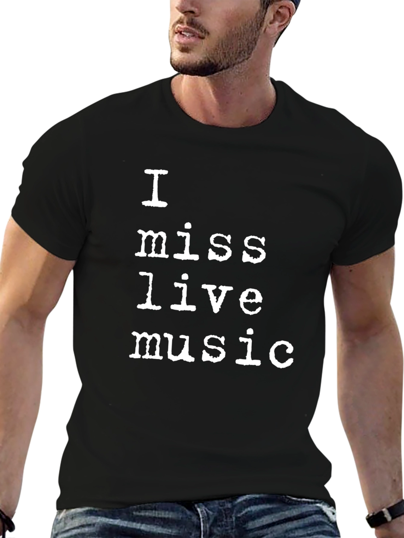 I Miss Live Music Black T-Shirt