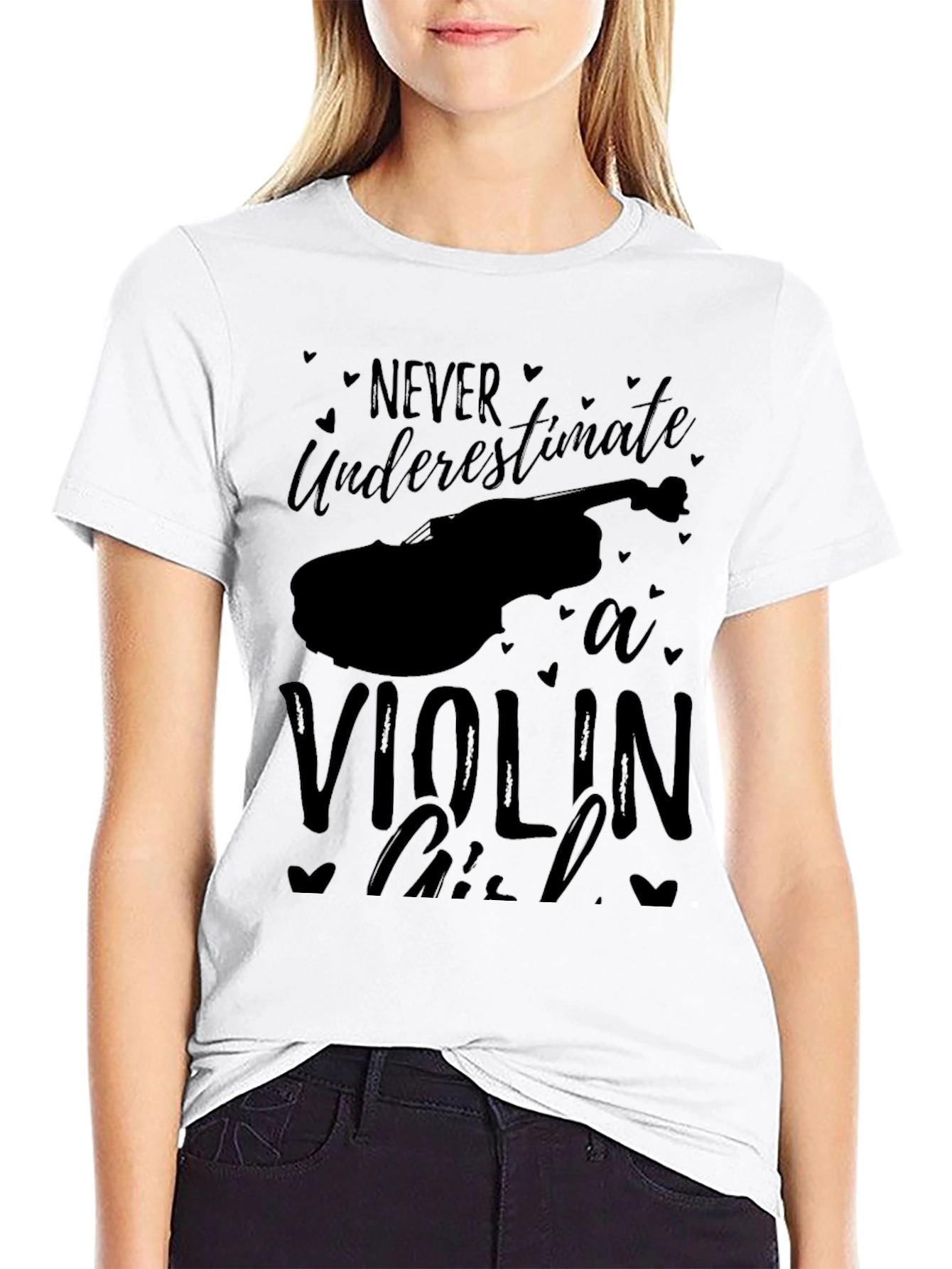 Never Underestimate a Violin Girl Tee