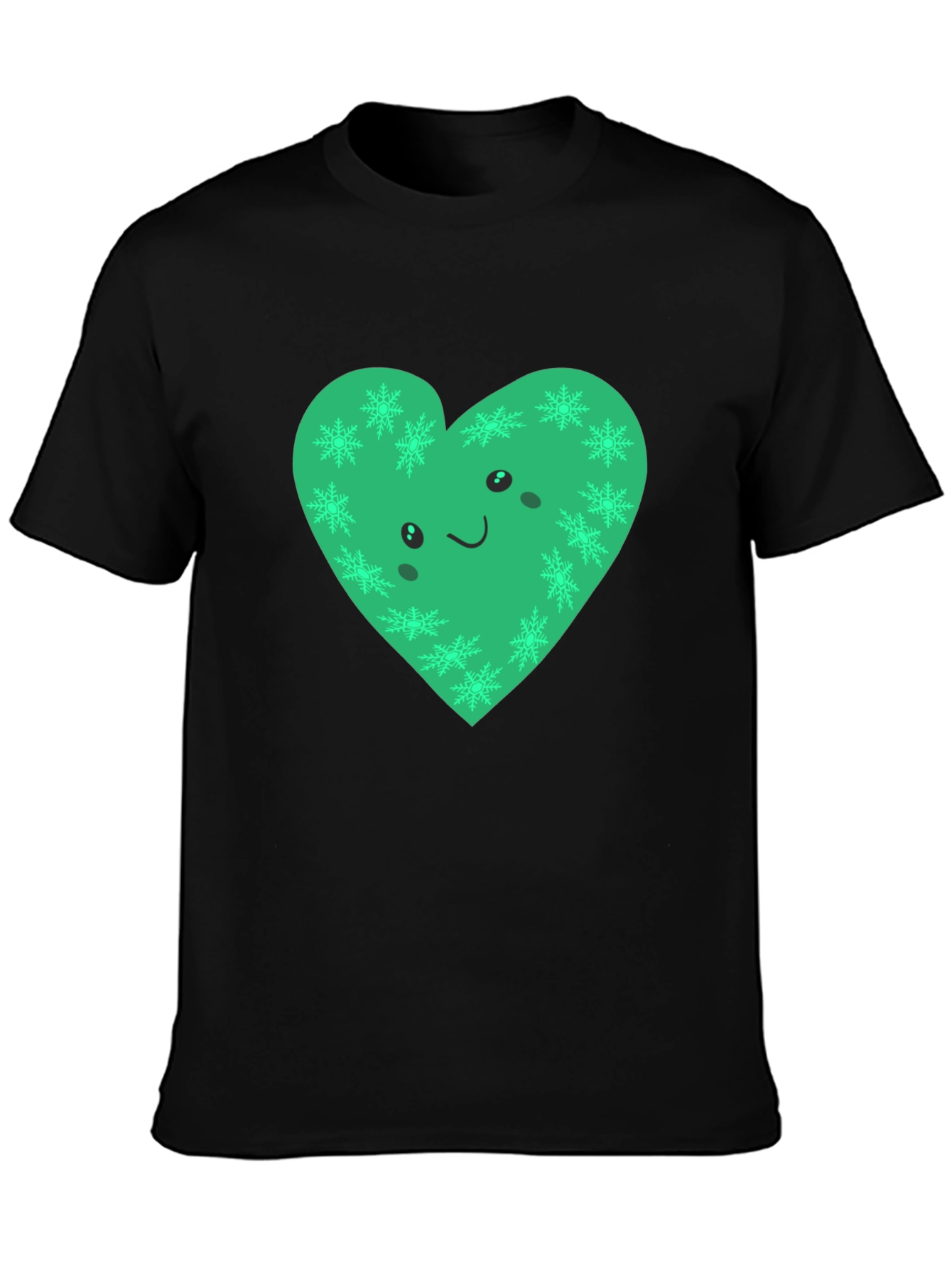 Green Heart Snowflake Graphic Tee