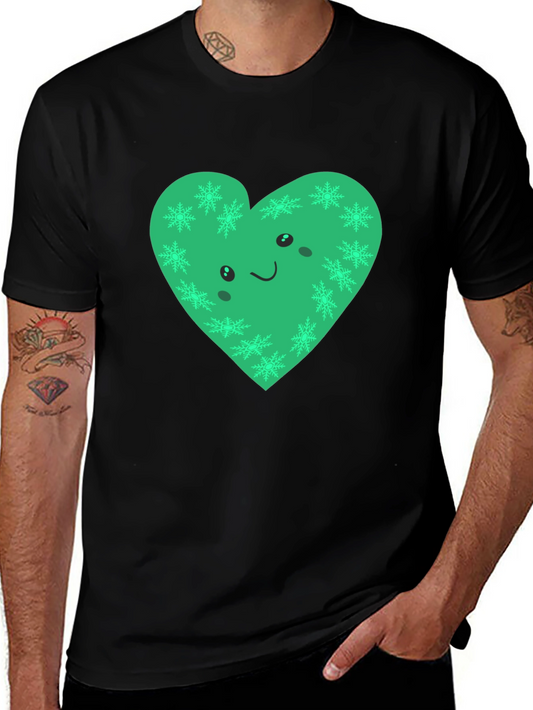Green Heart Snowflake Graphic Tee