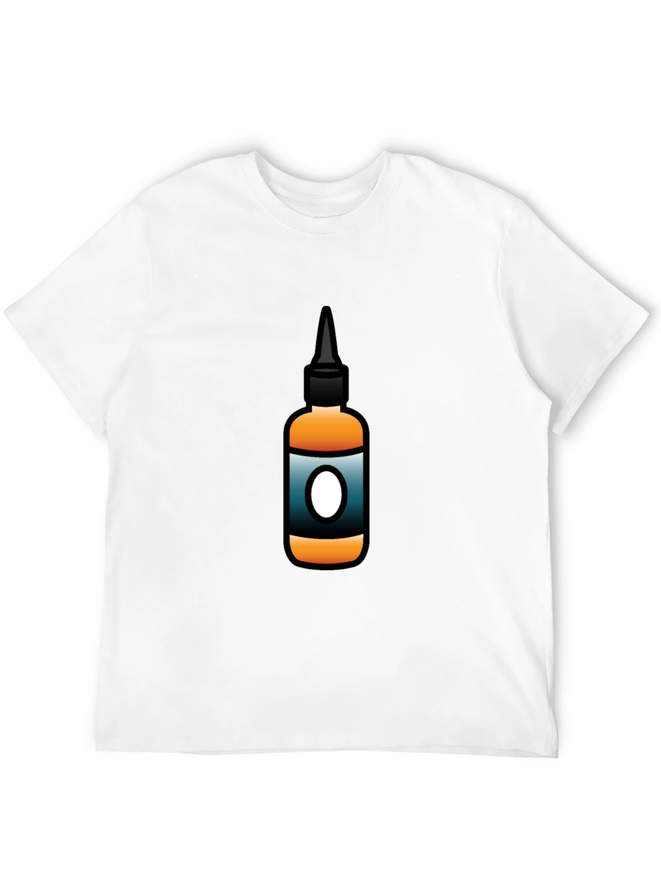 Mens Black T-Shirt with Bottle Graphic