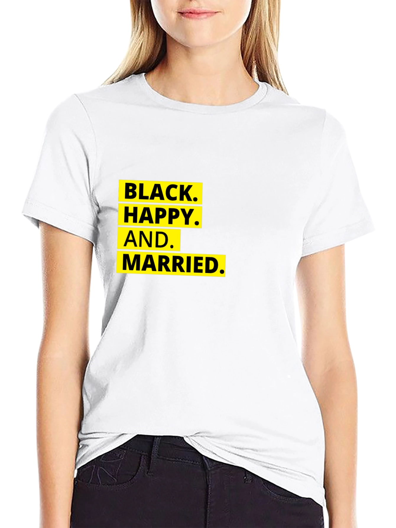 Black Happy and Married - Graphic T-Shirt