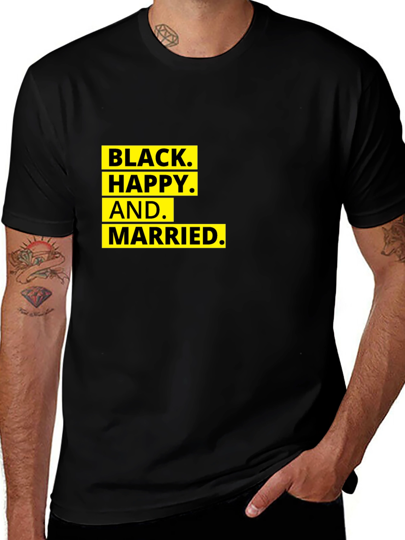 Black Happy and Married - Graphic T-Shirt