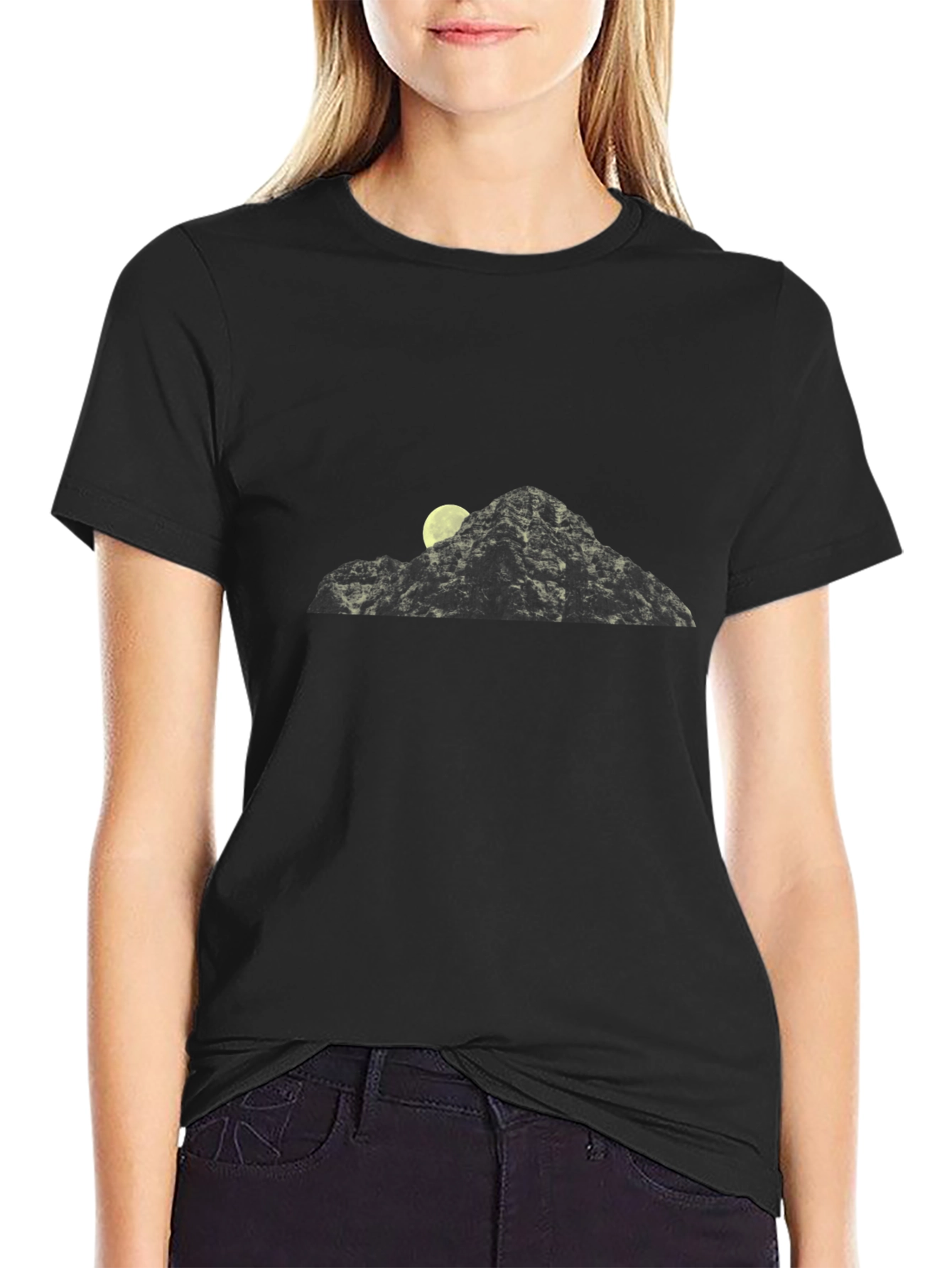 Mountain Moon Graphic Tee - Black