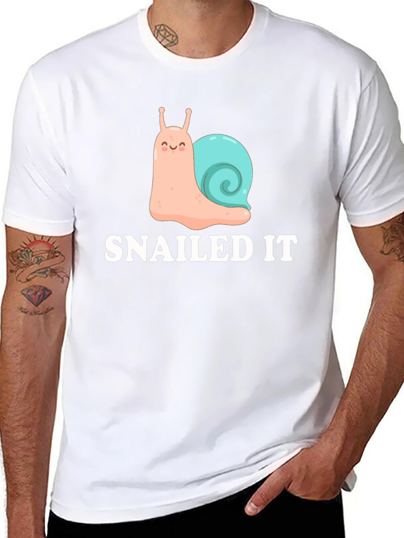 SNAILED IT Funny Snail Cartoon T-Shirt