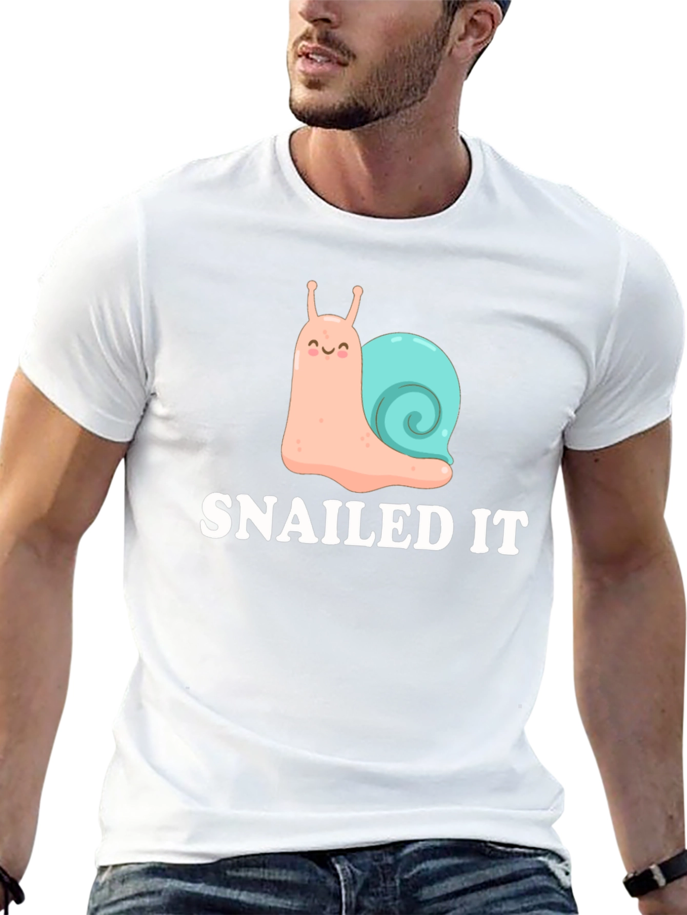 SNAILED IT Funny Snail Cartoon T-Shirt