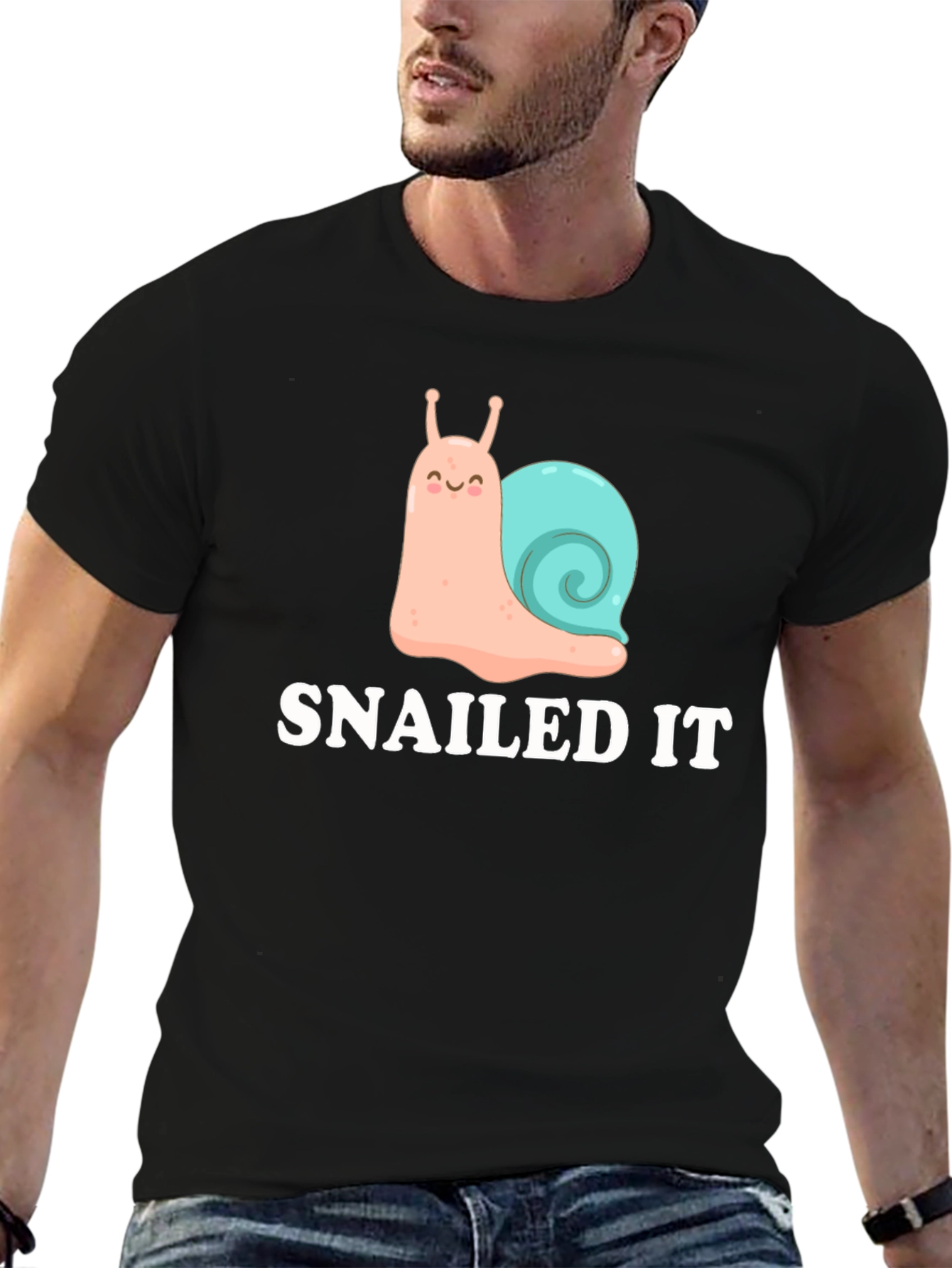 SNAILED IT Funny Snail Cartoon T-Shirt