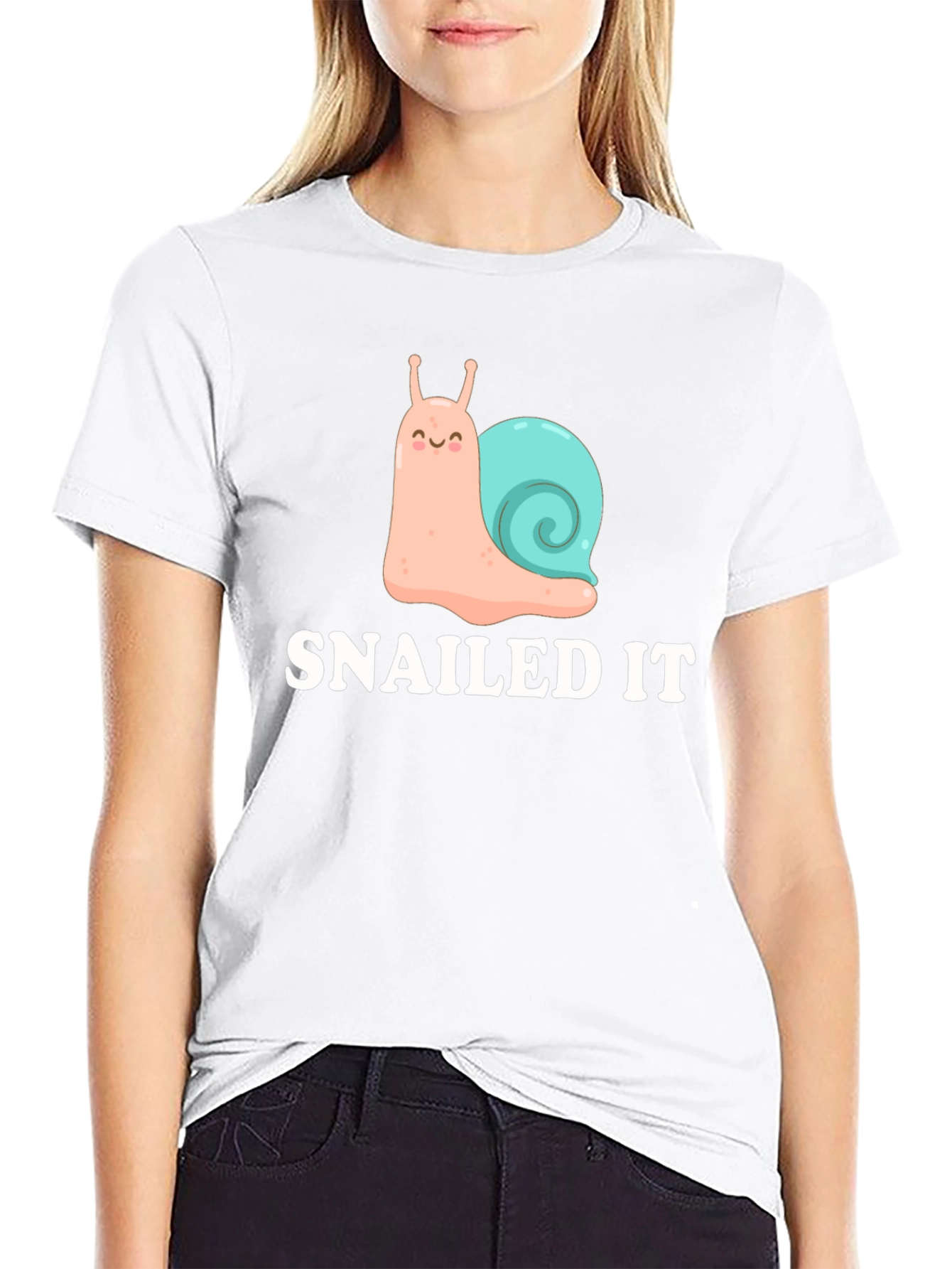 SNAILED IT Funny Snail Cartoon T-Shirt