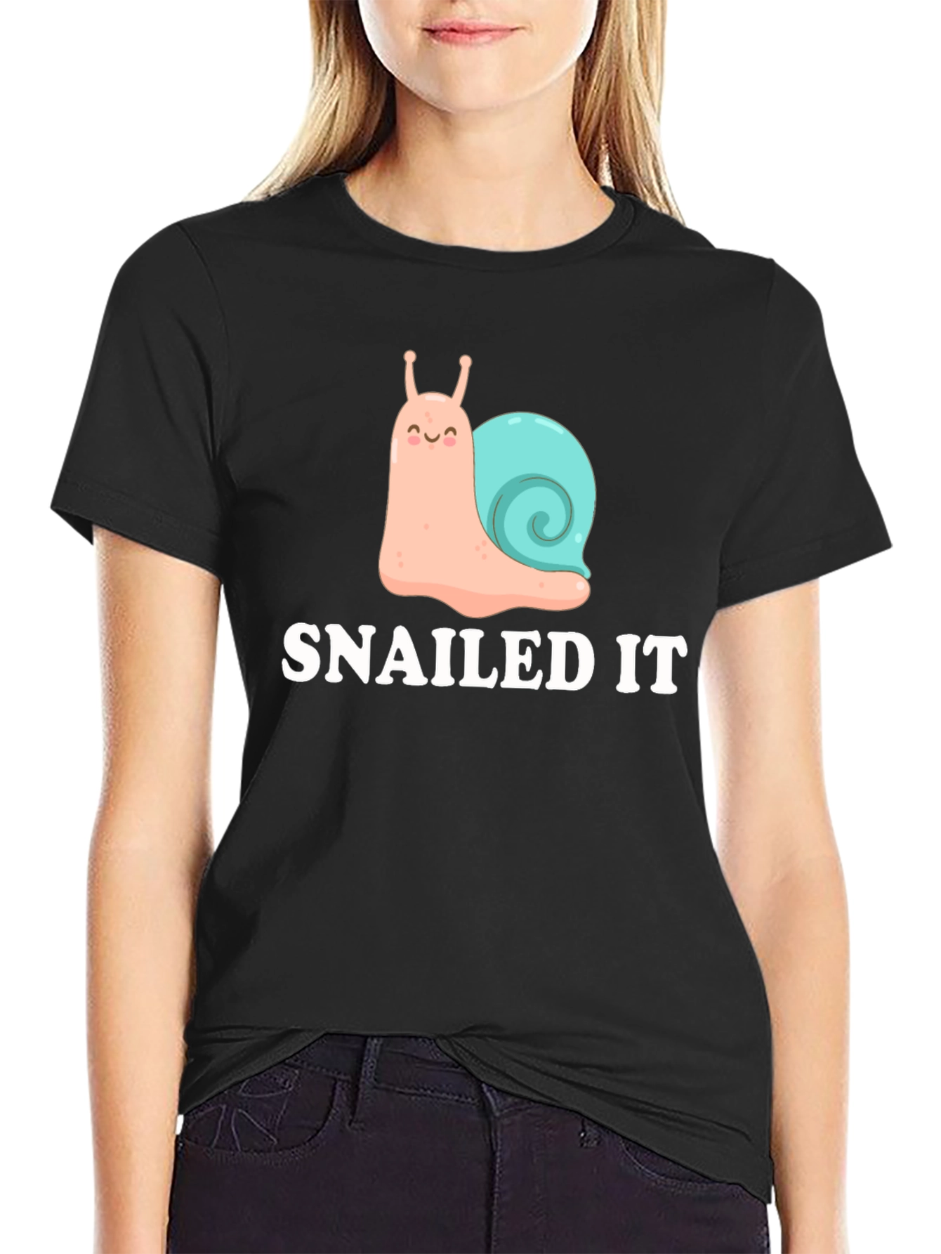 SNAILED IT Funny Snail Cartoon T-Shirt