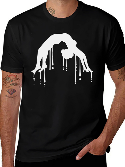 Yoga Pose Graphic Tee - Black Cotton Blend