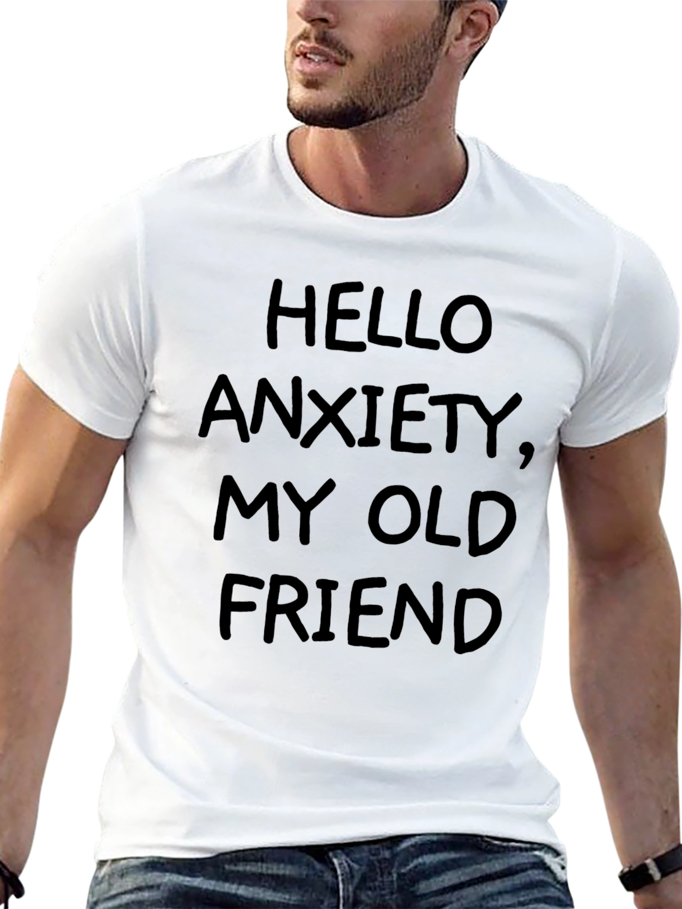 Hello Anxiety T-Shirt - Black Graphic Tee