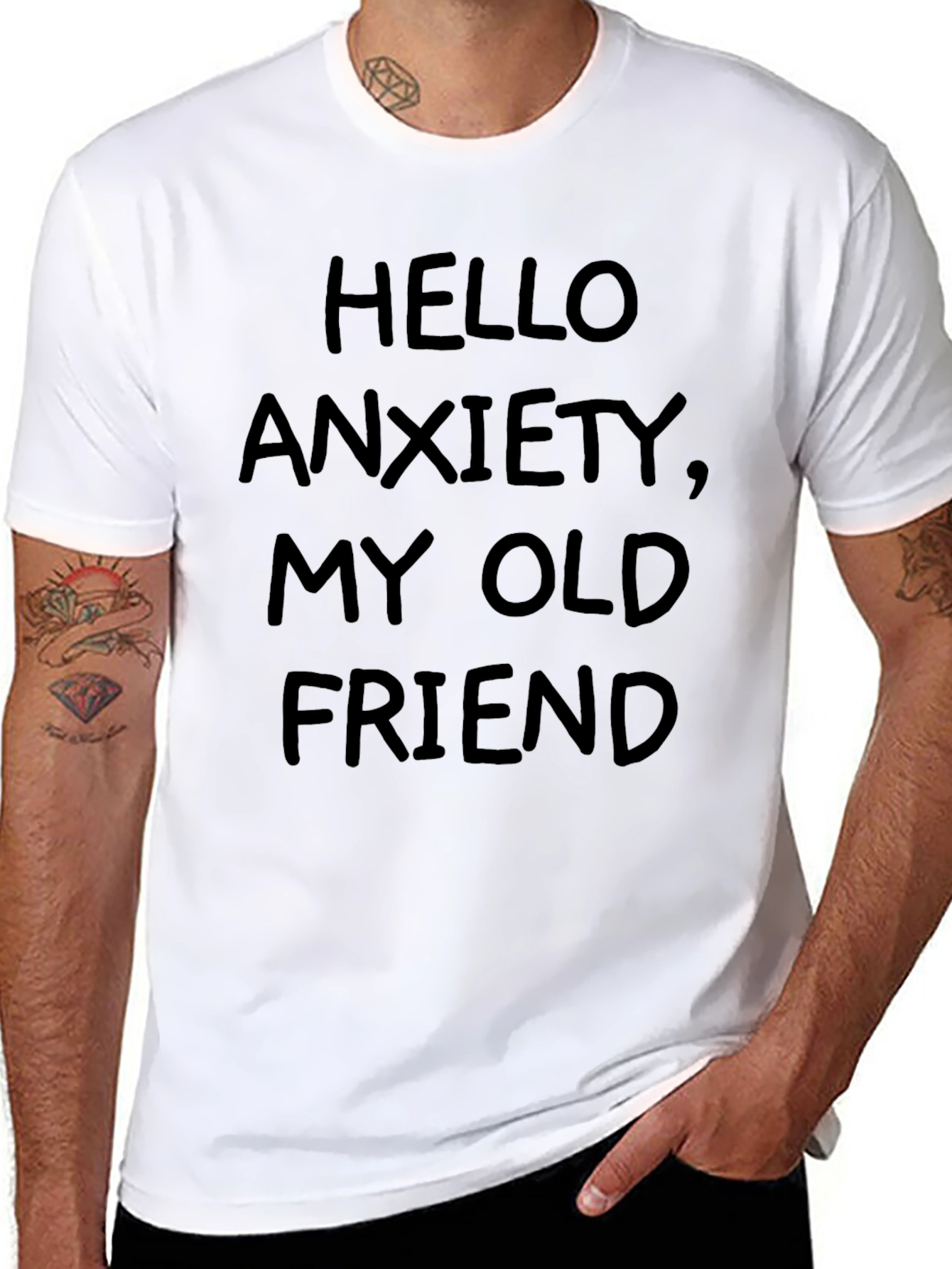 Hello Anxiety T-Shirt - Black Graphic Tee