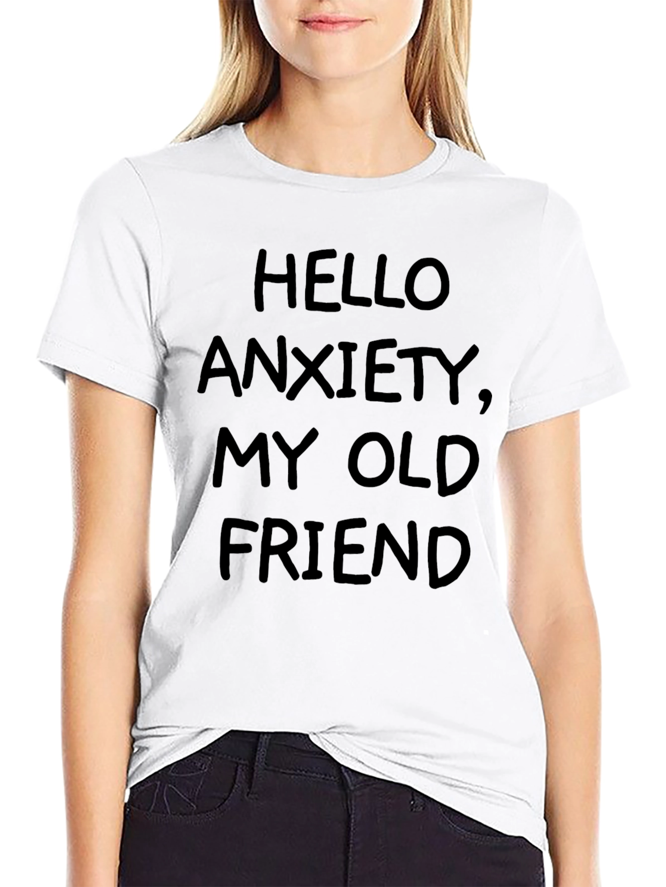 Hello Anxiety T-Shirt - Black Graphic Tee