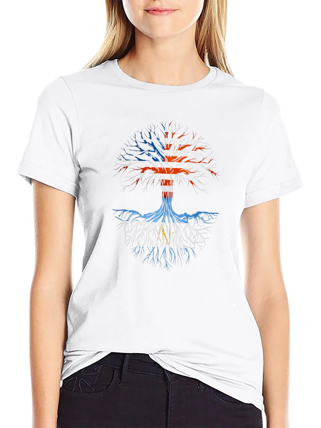 Patriotic Tree T-Shirt - USA Roots Design