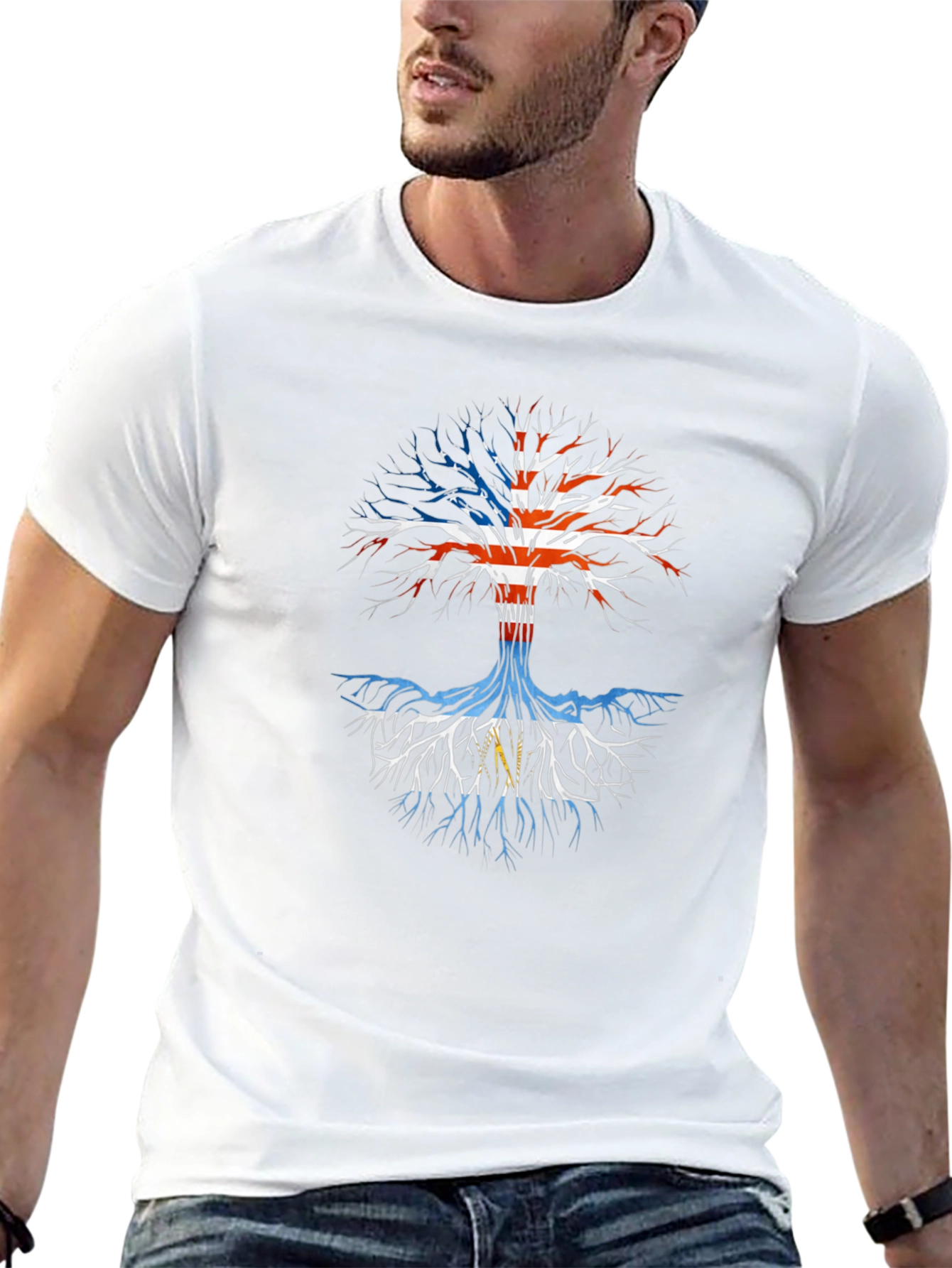 Patriotic Tree T-Shirt - USA Roots Design