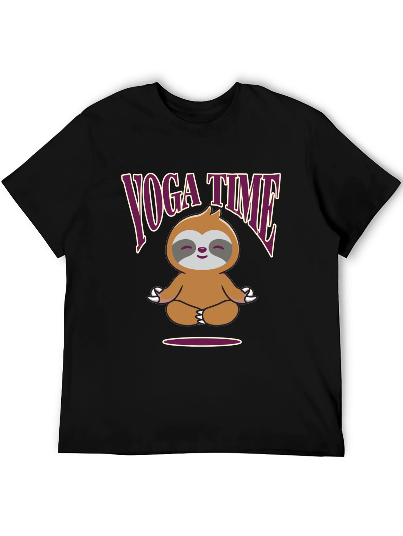 Yoga Time Sloth Black Graphic Tee