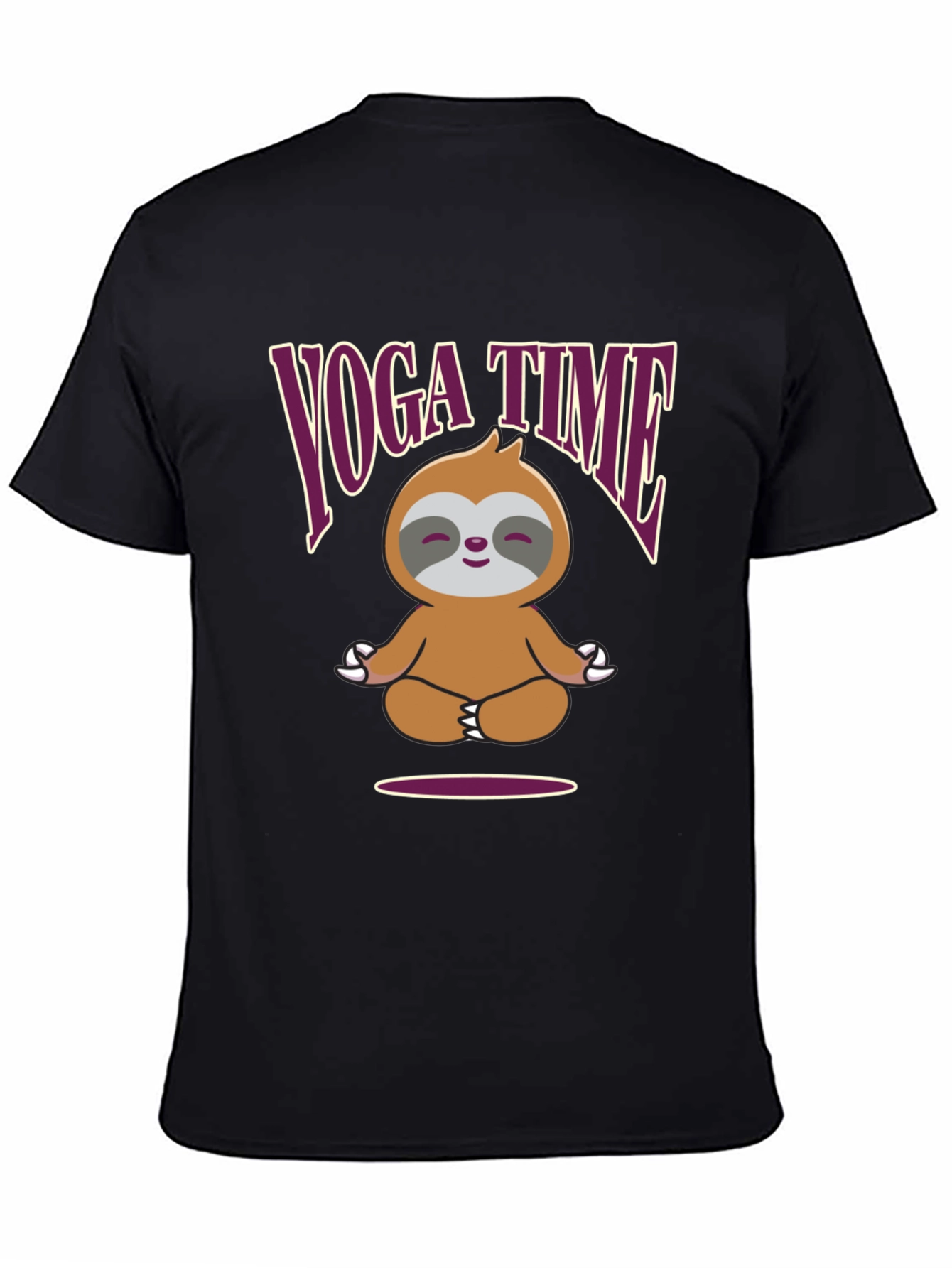 Yoga Time Sloth Black Graphic Tee