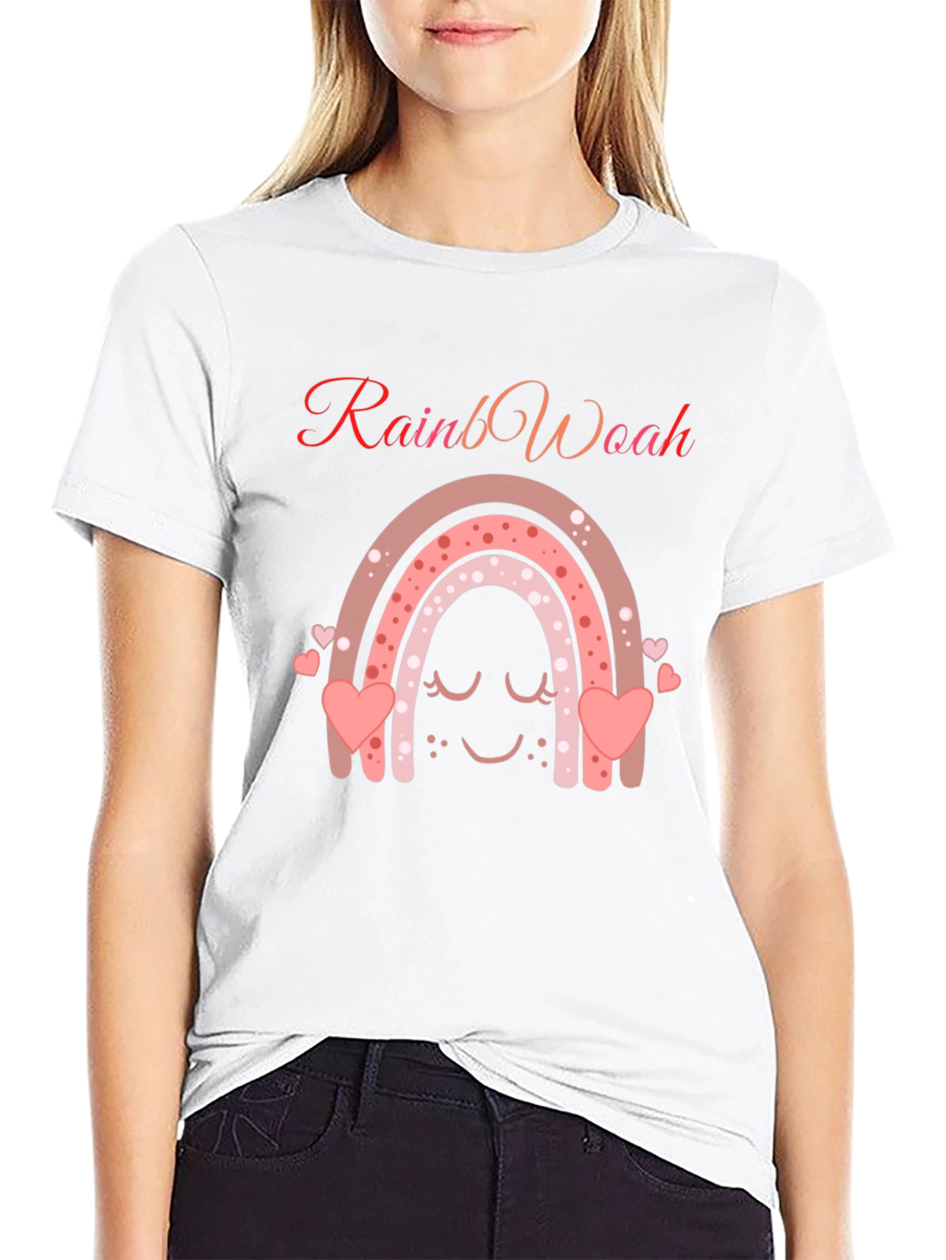 RainbWoah Black Graphic T-Shirt