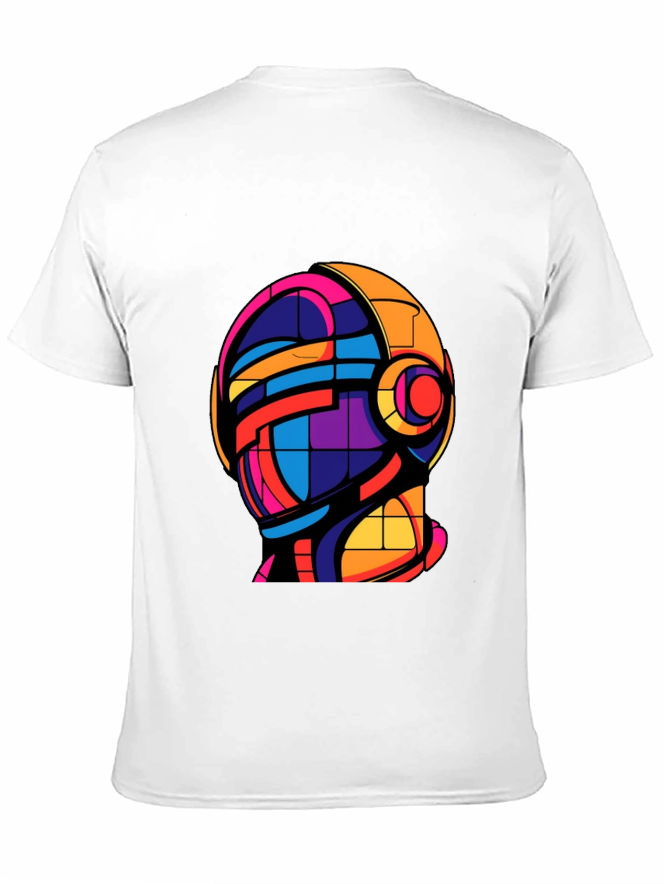 Abstract Helmet Graphic Tee - Modern Art T-Shirt