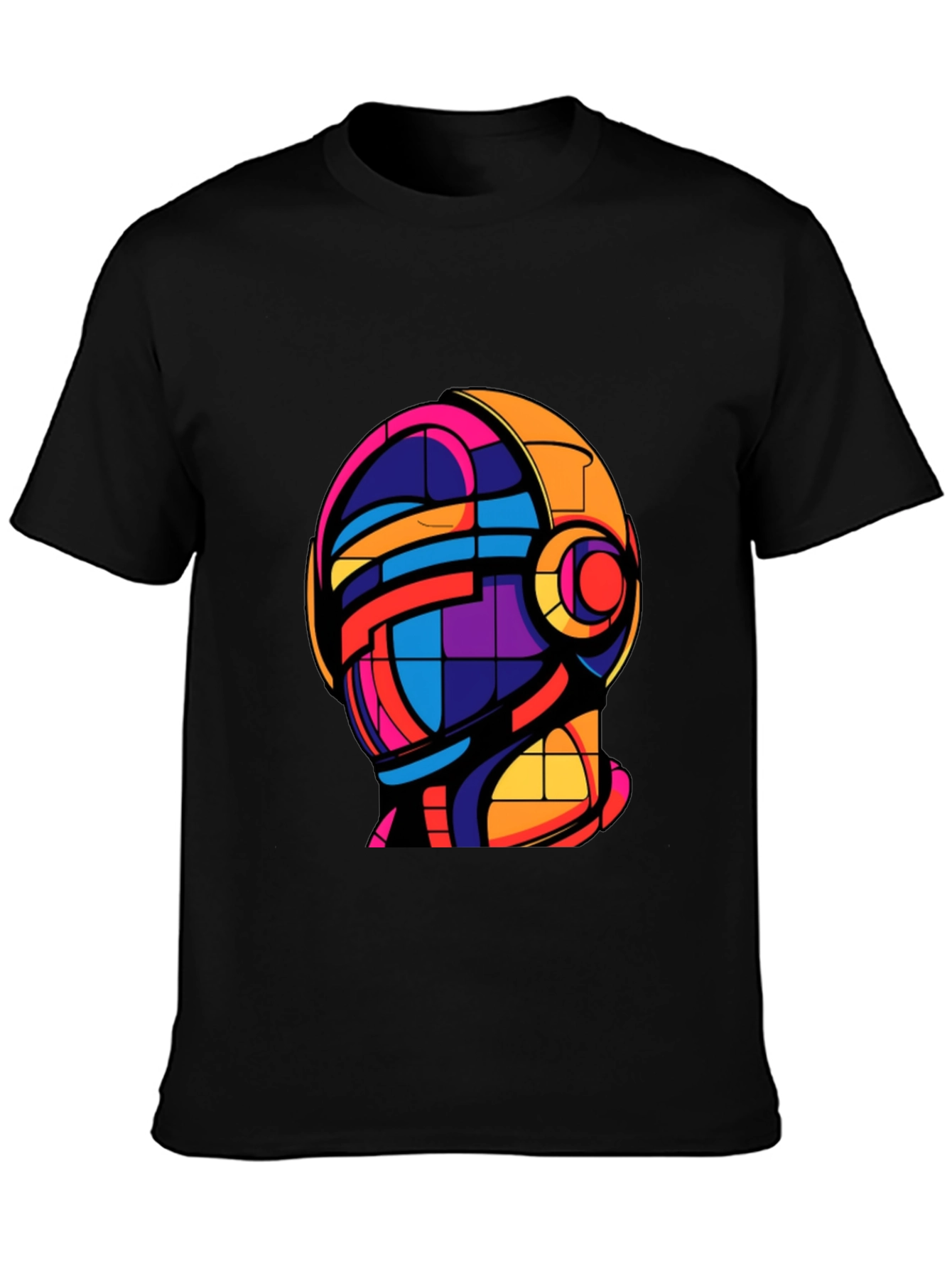 Abstract Helmet Graphic Tee - Modern Art T-Shirt