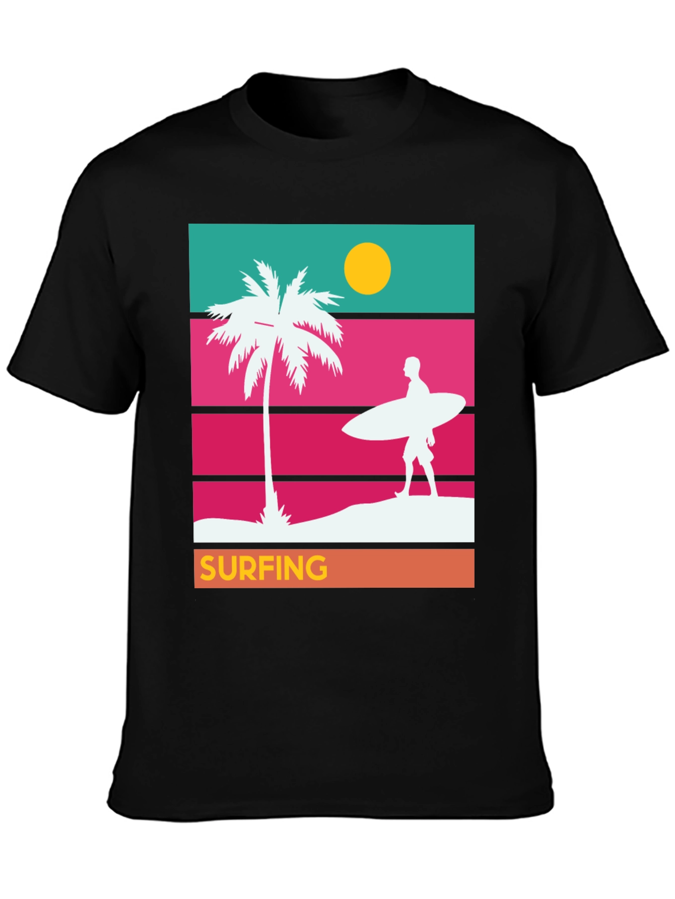 Retro Surfing T-Shirt - Beach Vibes